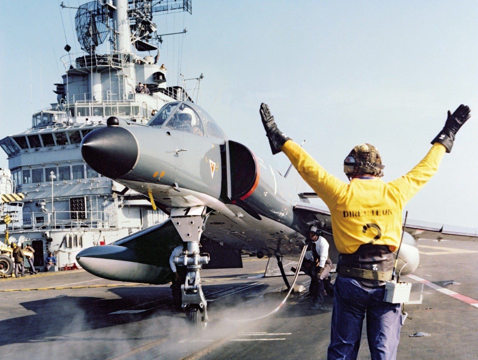 Super-Étendard aircraft on board French aircraft carrier