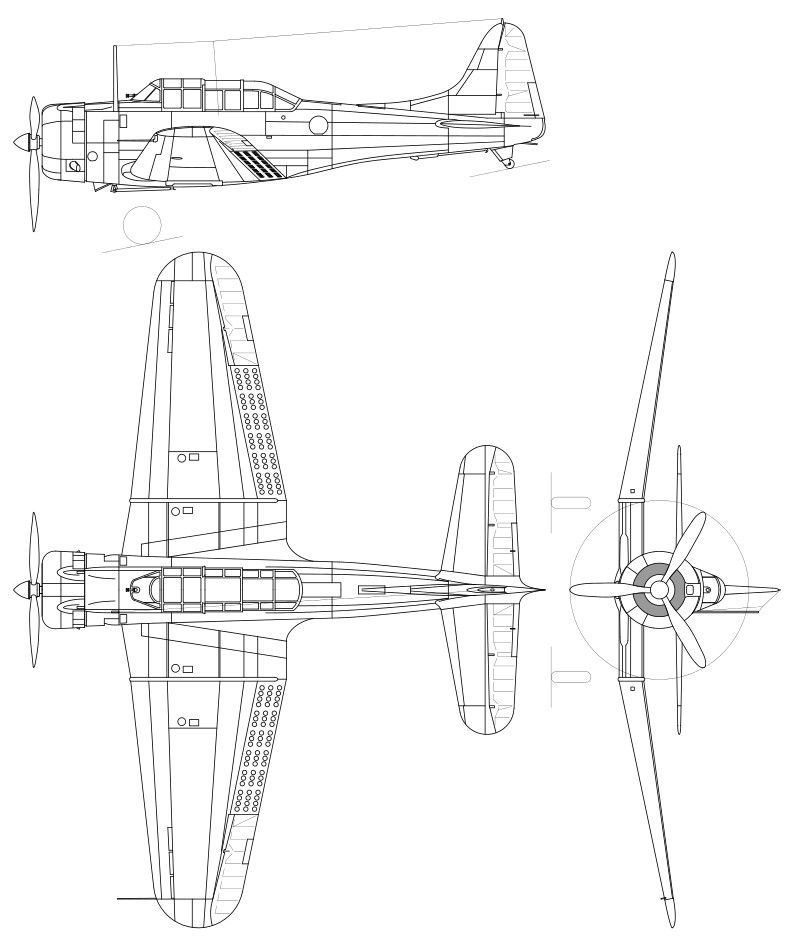 Douglas_SBD_Dauntless 3-view schematic (jpg)