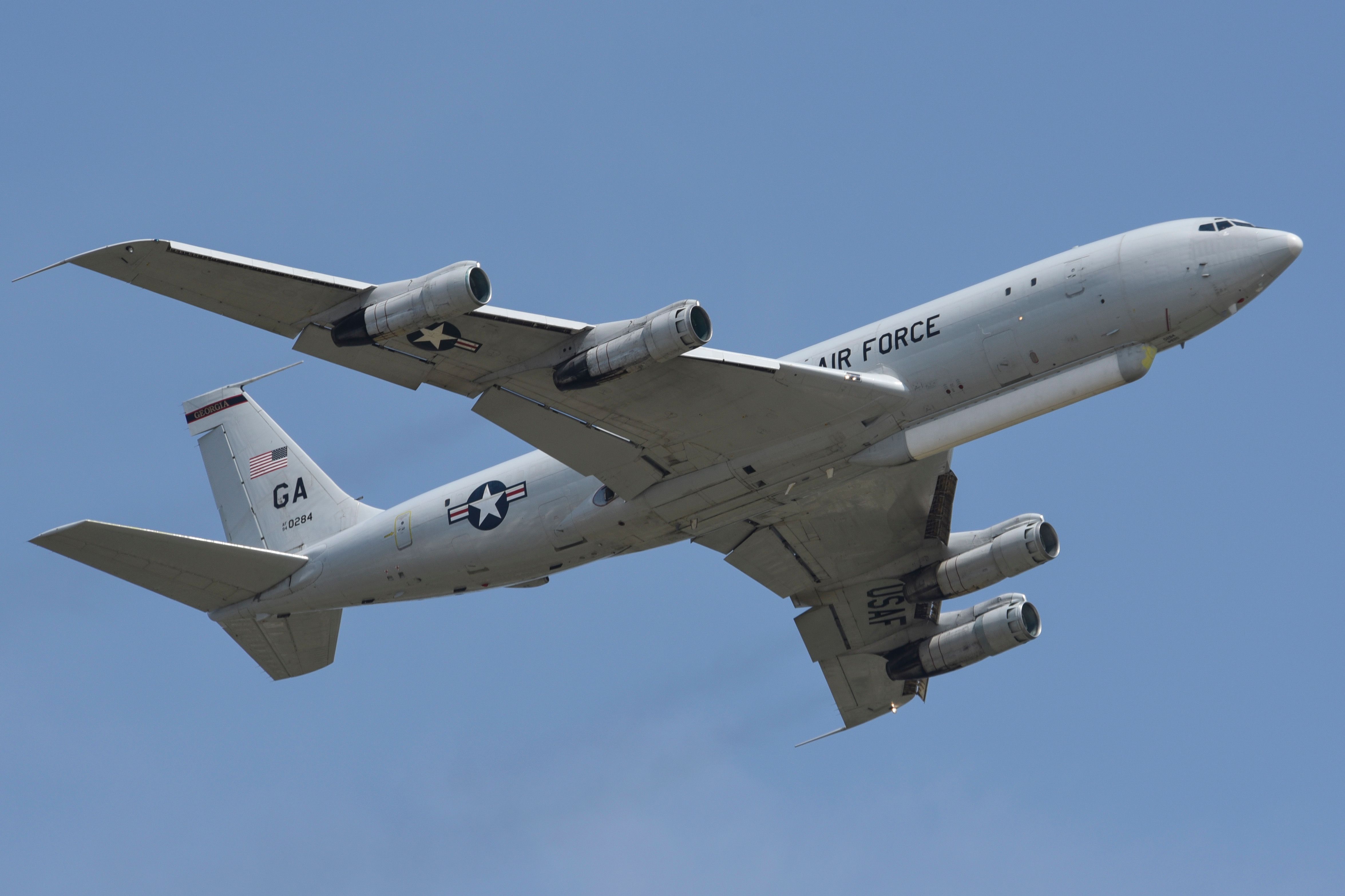 Photo of E-8C as viewed from below