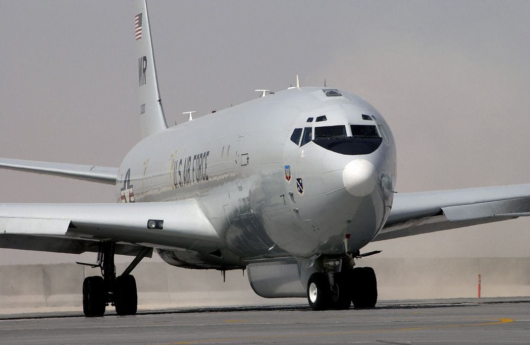 Photo of E-8C close up as viewed from the front