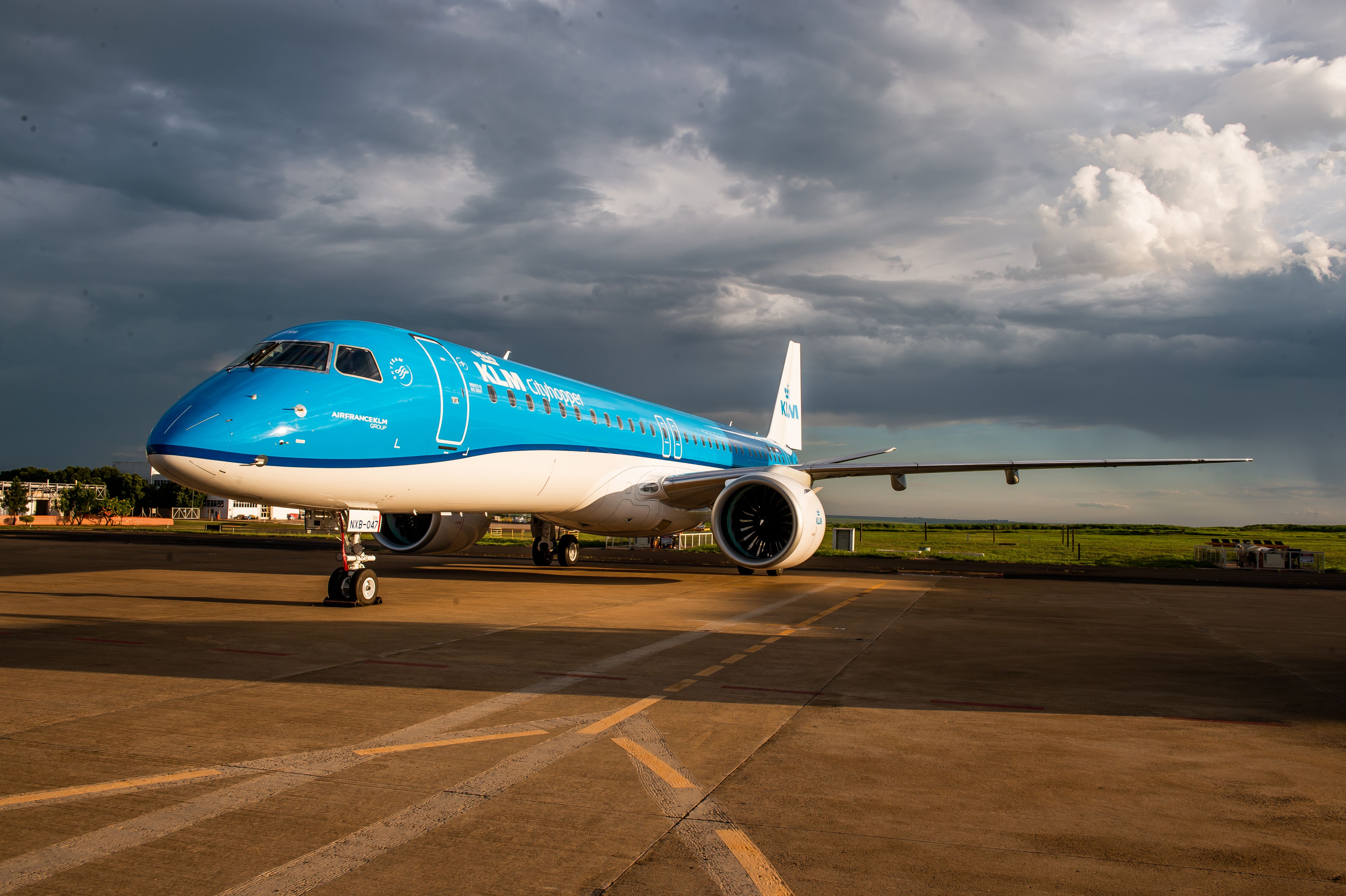 KLM E195 E2 on the ground