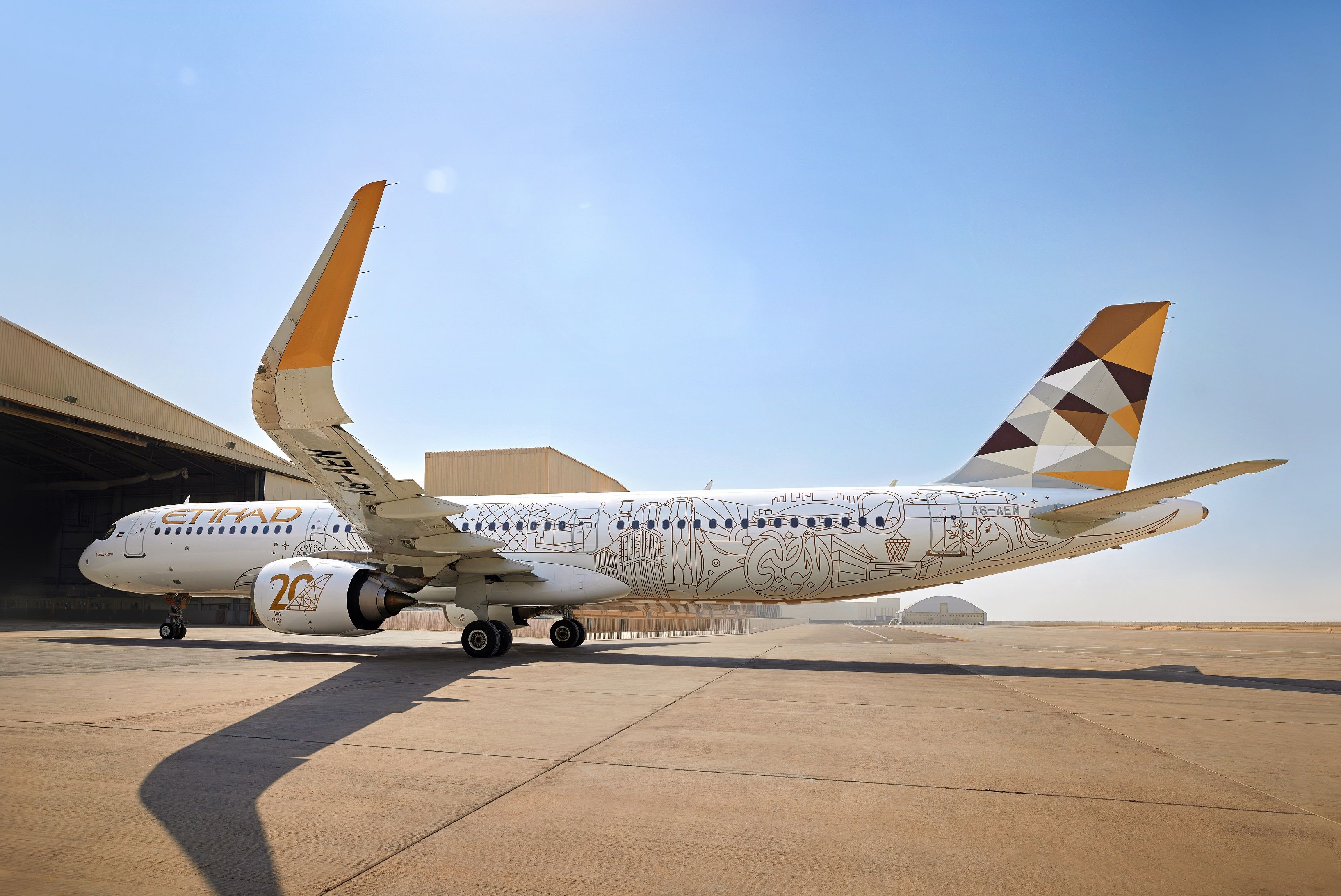 Etihad's special 20th Anniversary livery