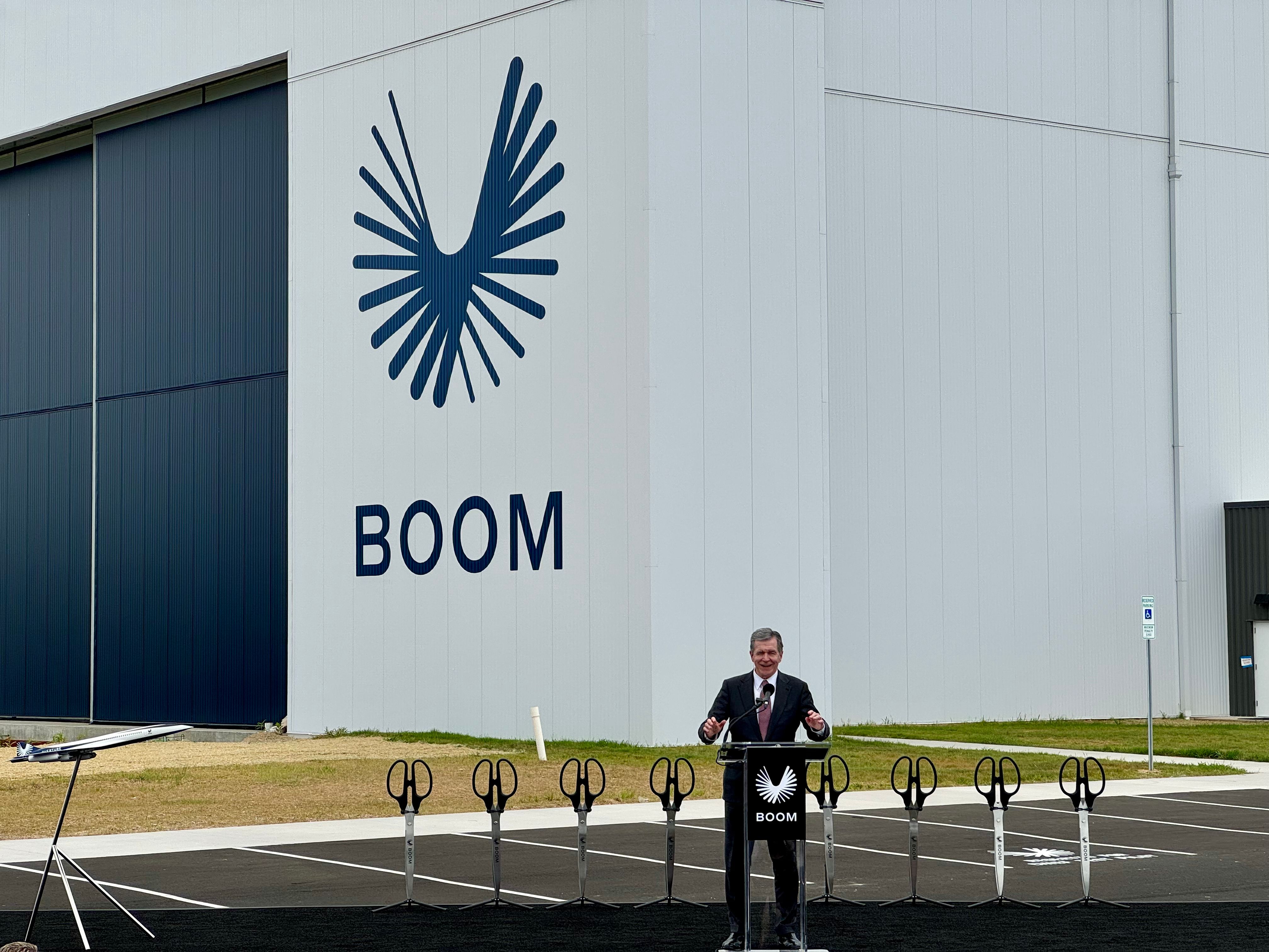 The Boom Supersonic Overture opening with North Carolina Governor Roy Cooper