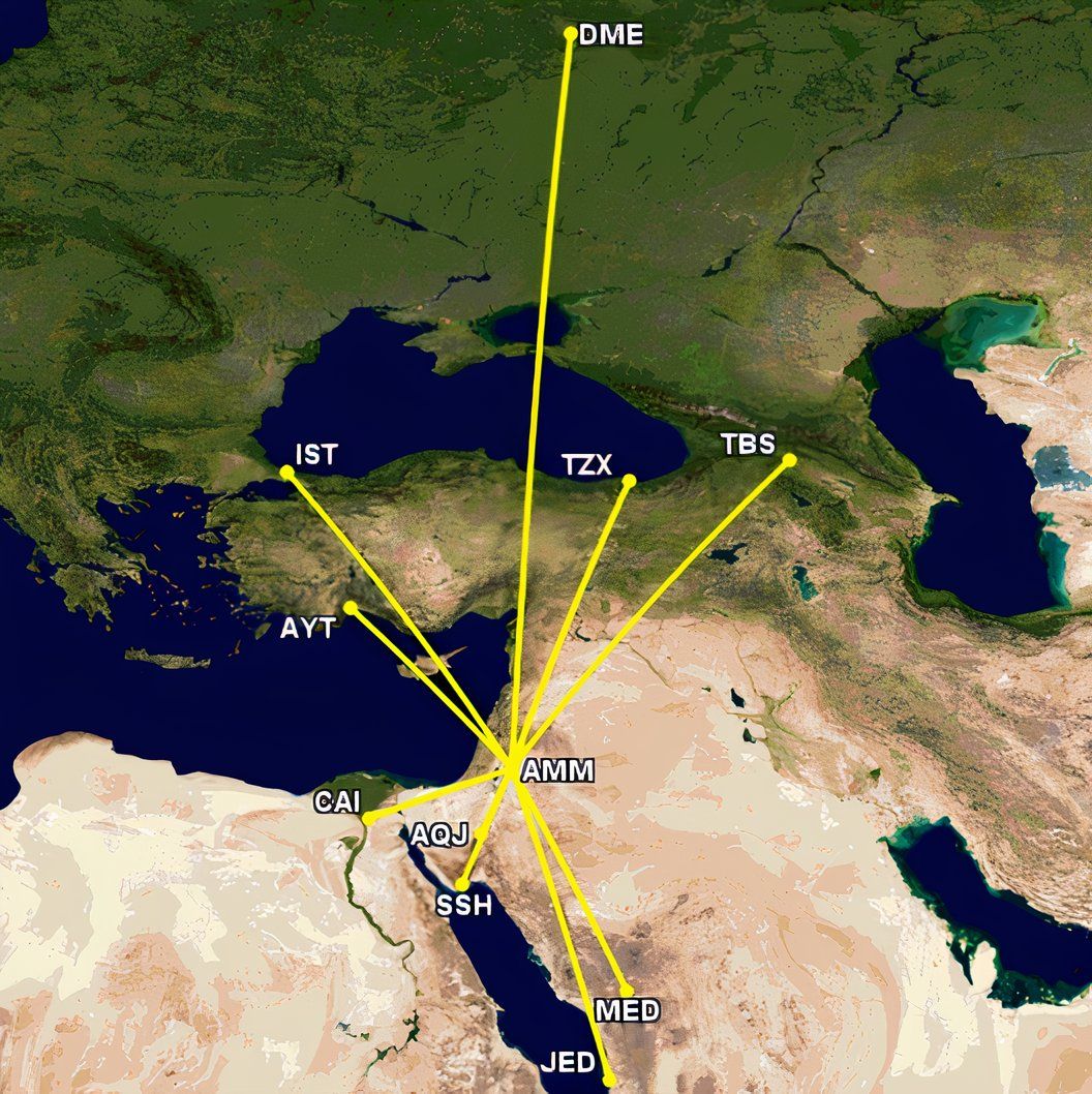 JY-JAC route network May 1 2024-June 7 2024