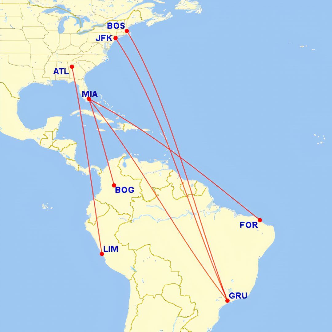 LATAM US-South America routes