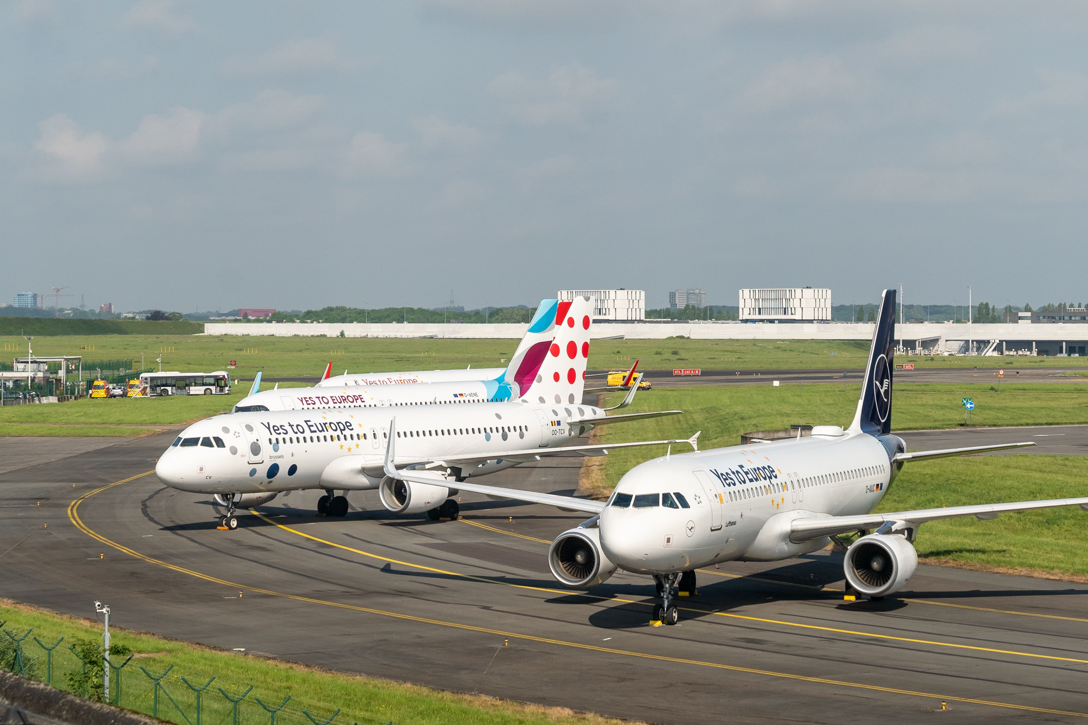 Lufthansa Group Yes to Europe aircraft at Berlin Brandenburg Airport BER