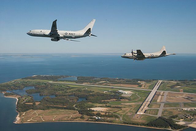 P-8 flying with P-3