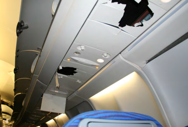 Qantas Flight 72 damage to interior