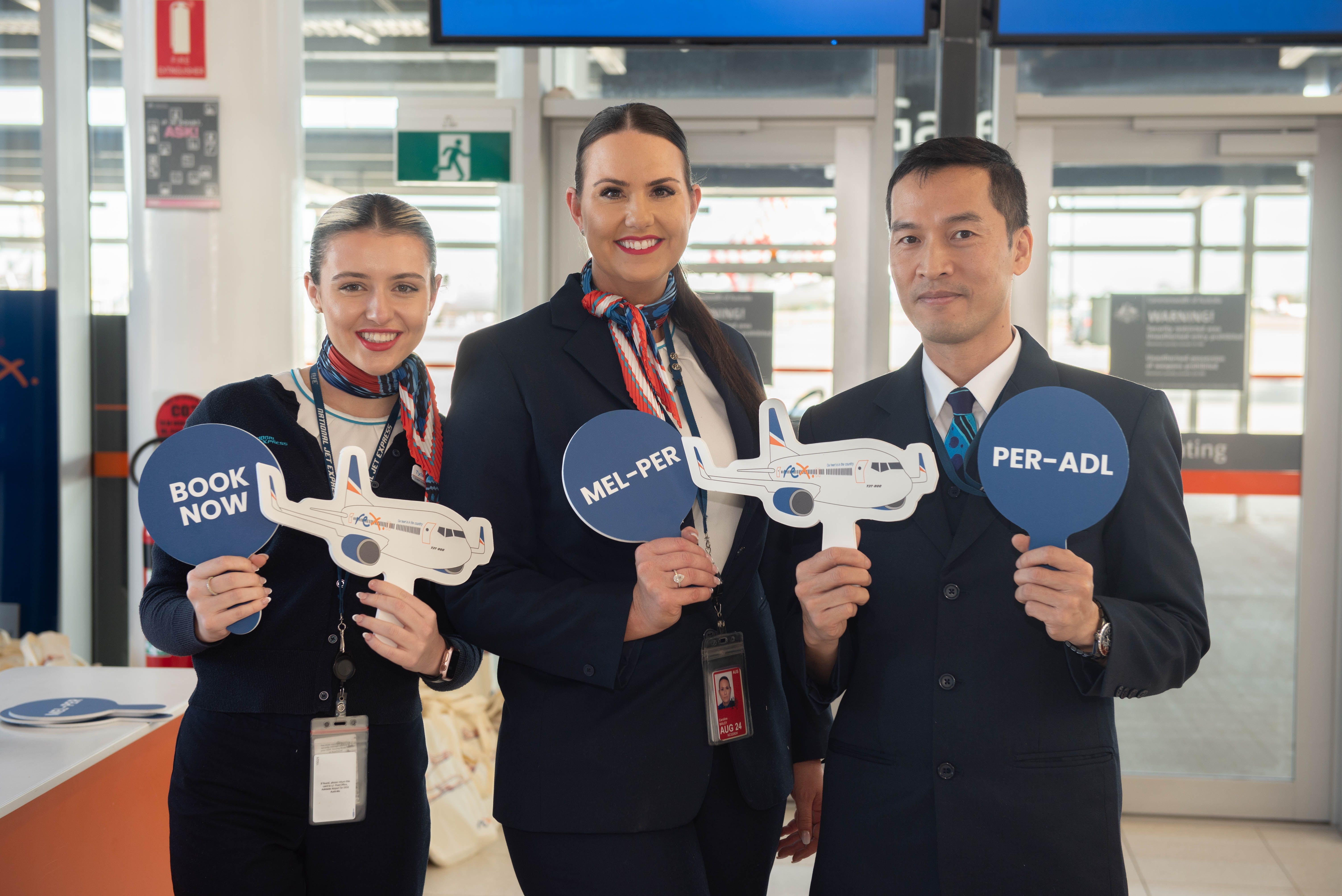 Rex Crew Welcome Passengers on Perth Inaugural Flights