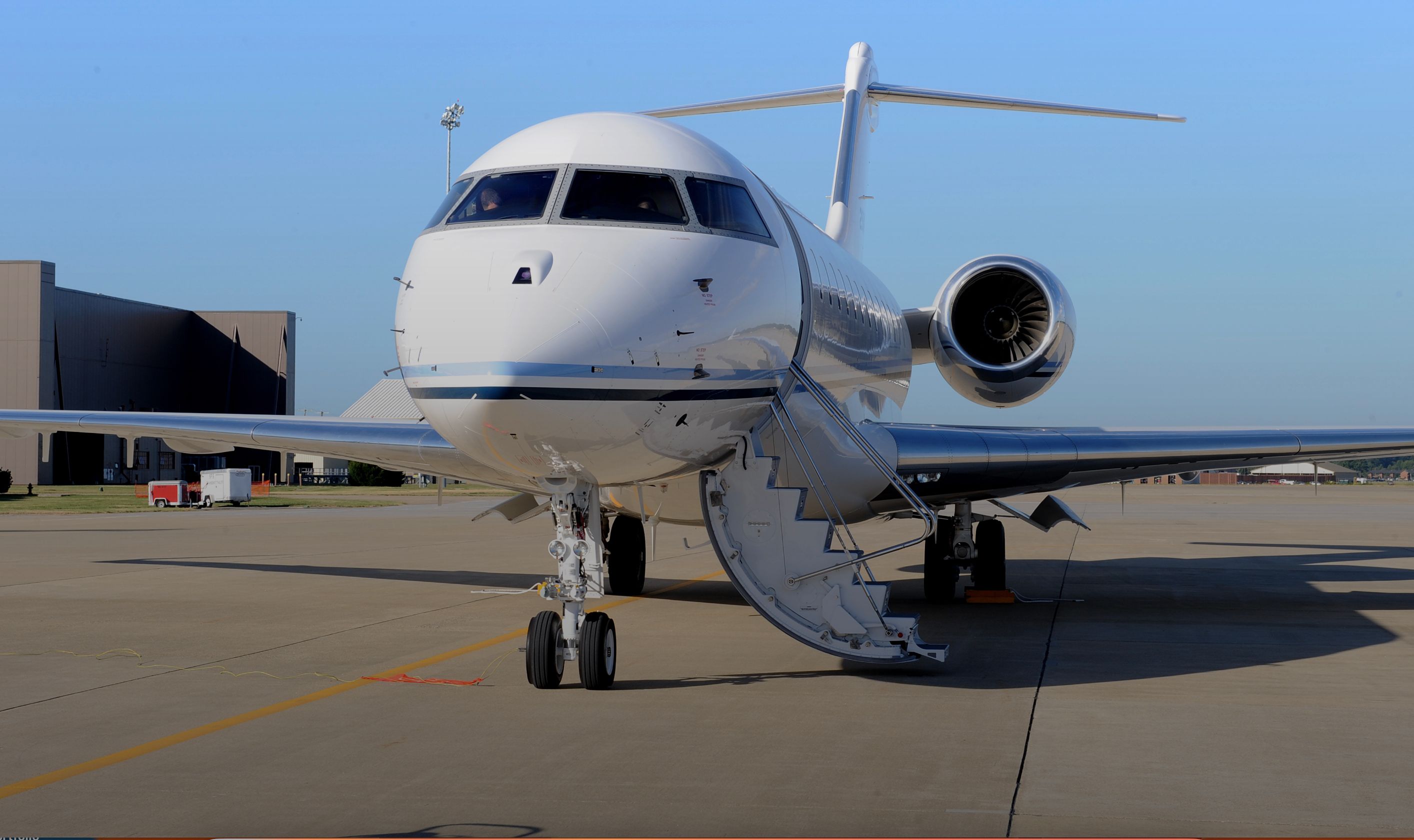 Close up photo of an E-11A with ladder down