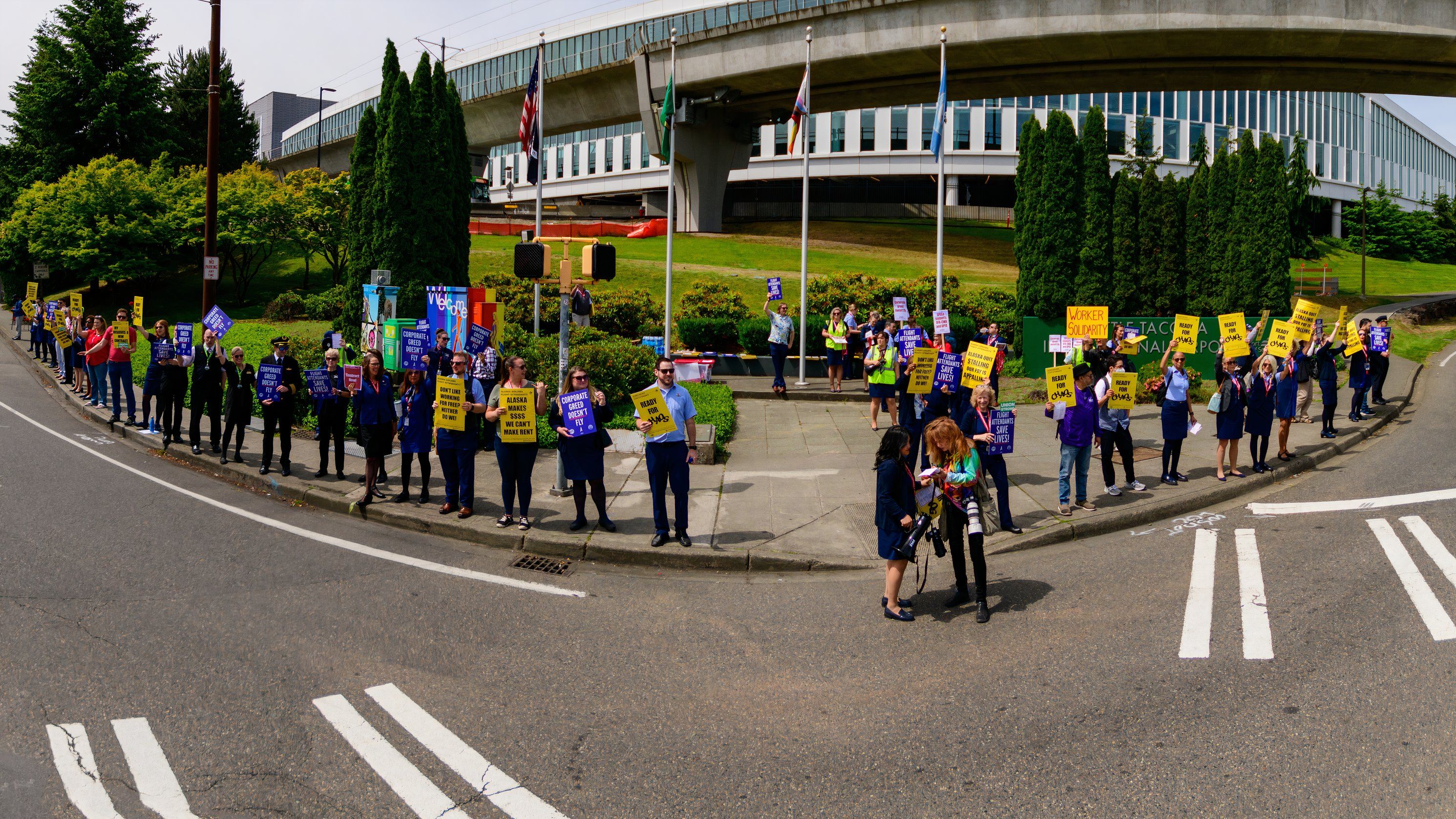 AFA day of action alaska airlines flight attendant pickets at seattle tacoma June 2024