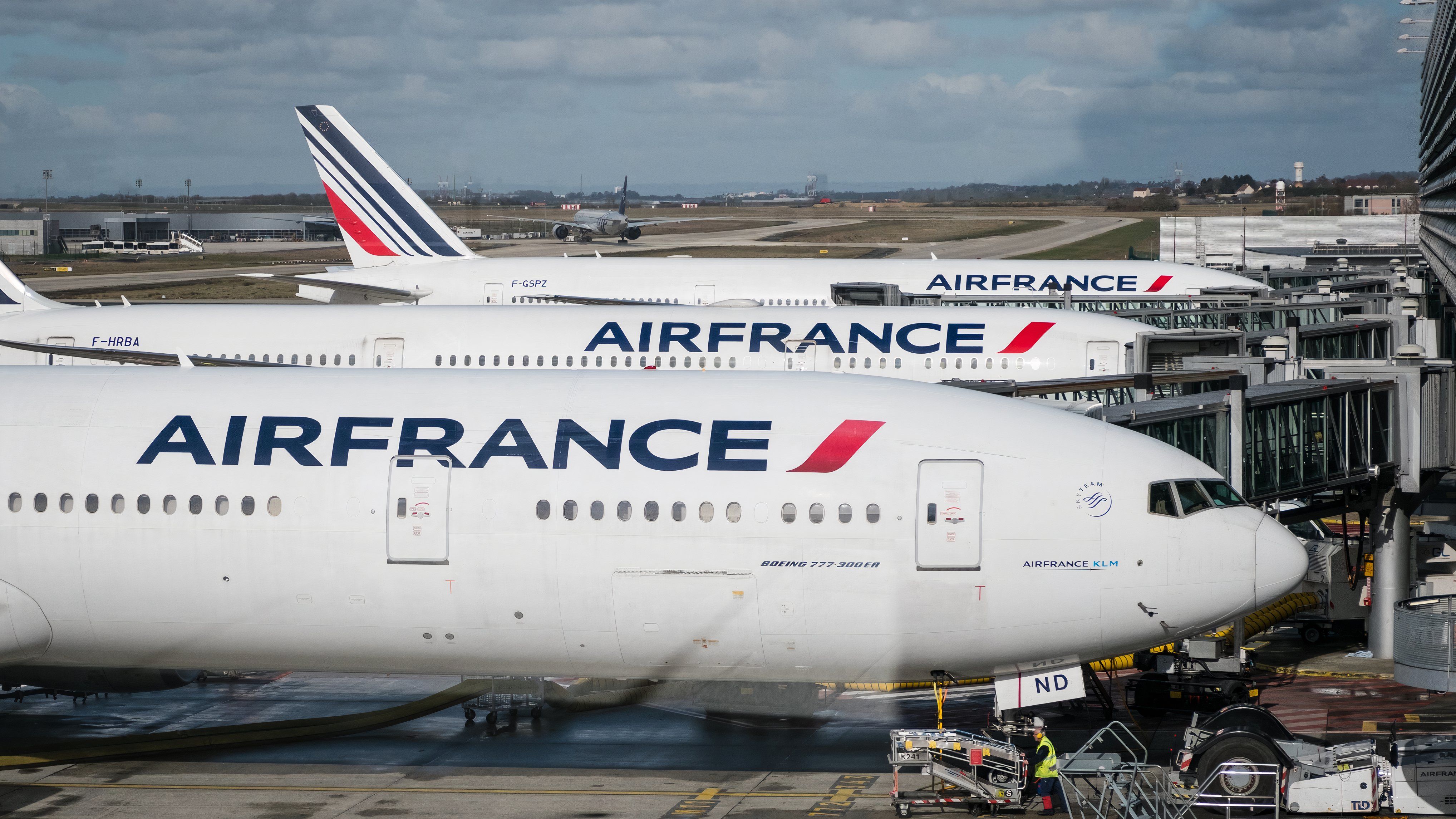 Air France planes parked at Paris airport