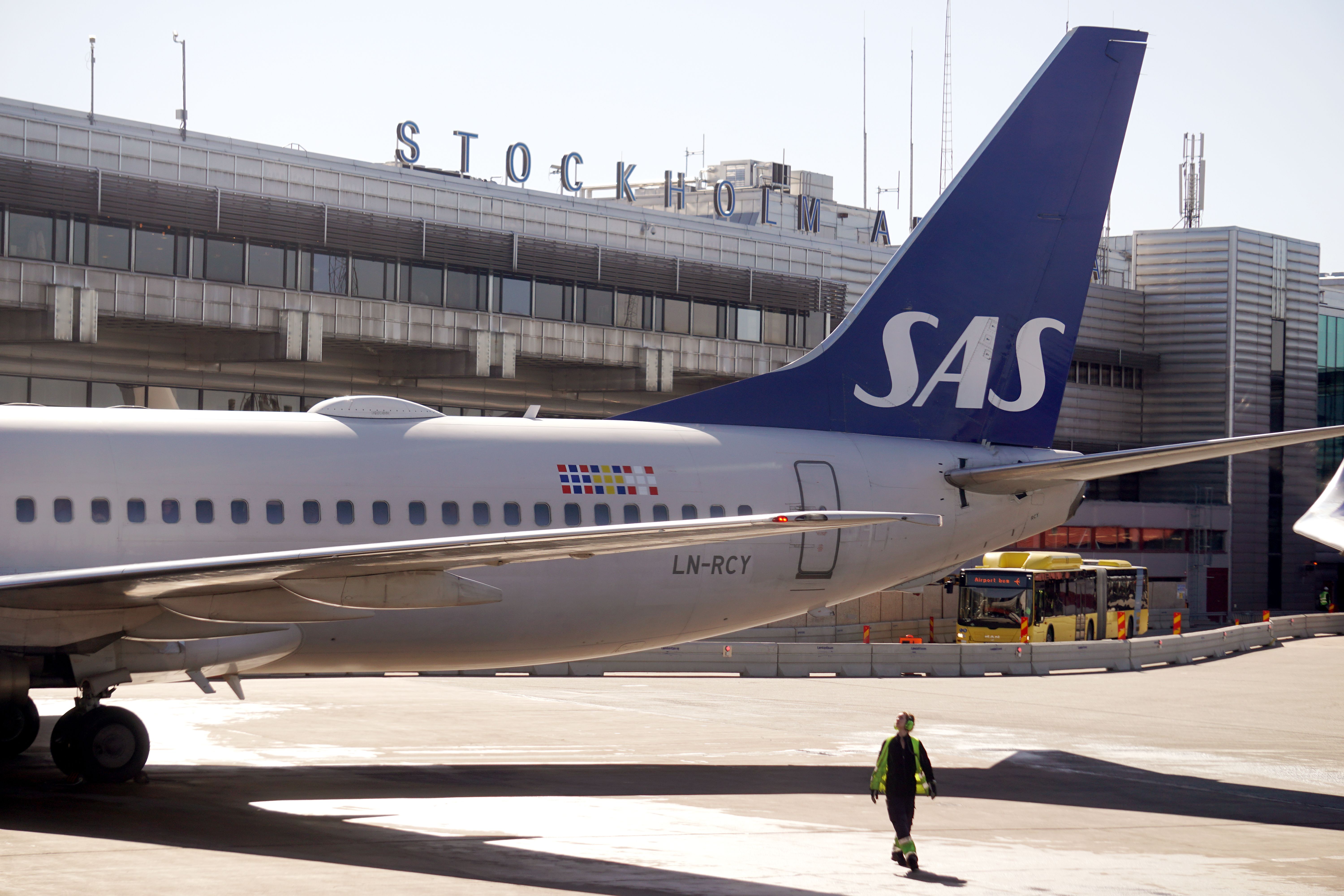 SAS Boeing 737 Tail At Stockholm Arlanda Airport