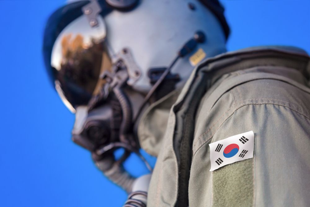 Air force pilot flight suit uniform with South Korea flag patch