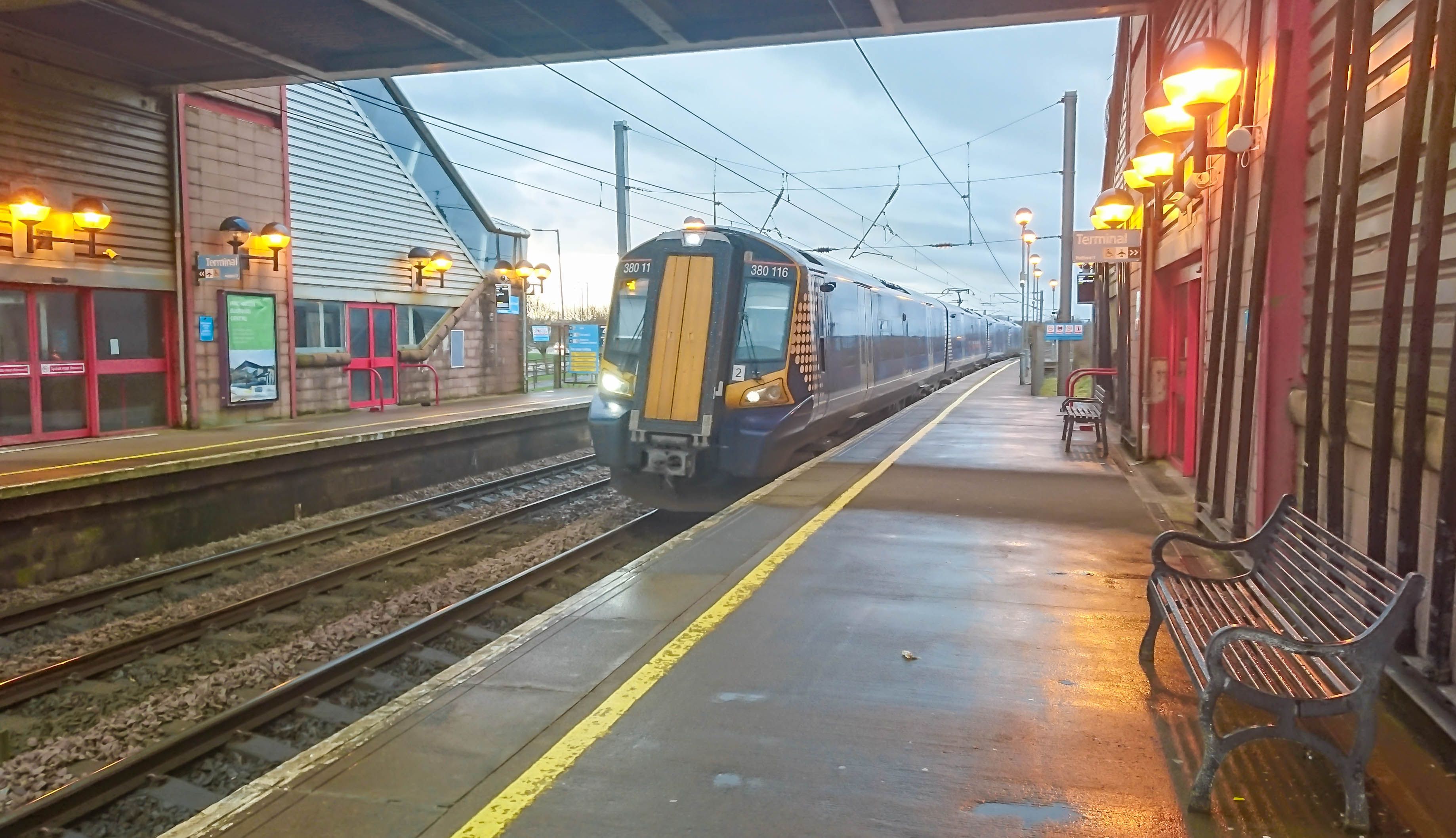 Scot Rail Train At Glasgow Prestwick Airport