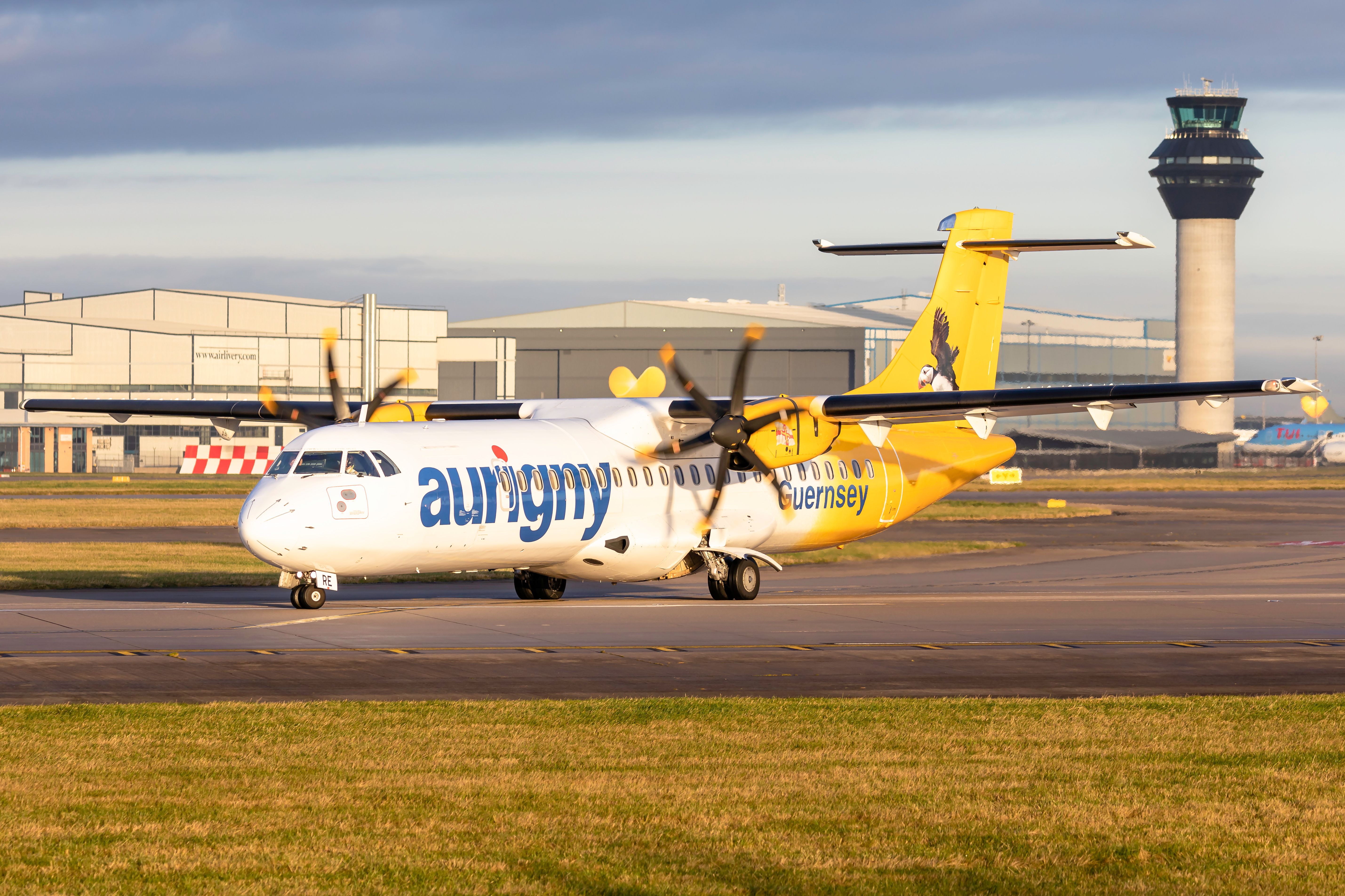 Aurigny ATR 72 Taxiing In Manchester