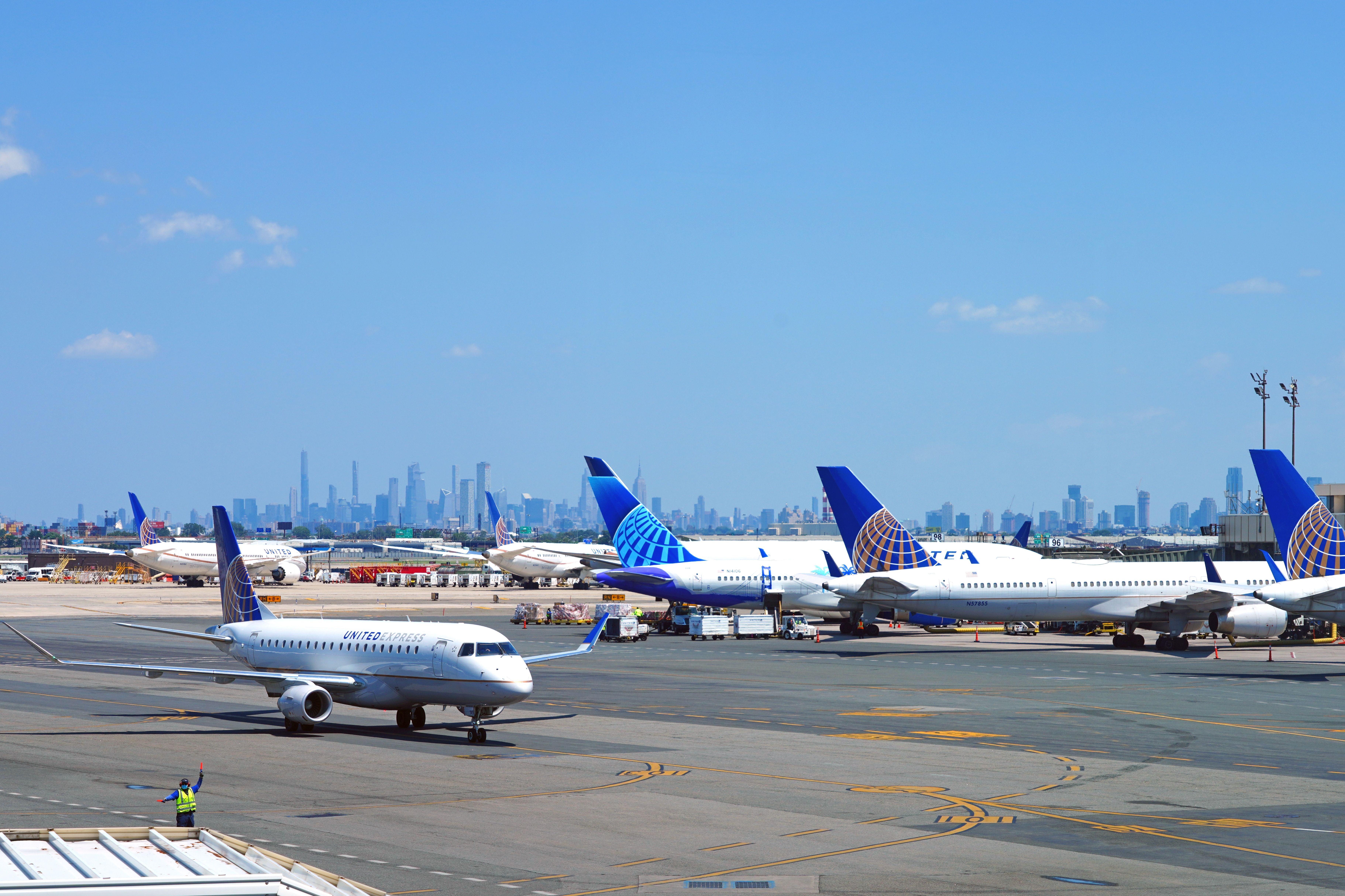 United Airlines aircraft at Newark Liberty International Airport.