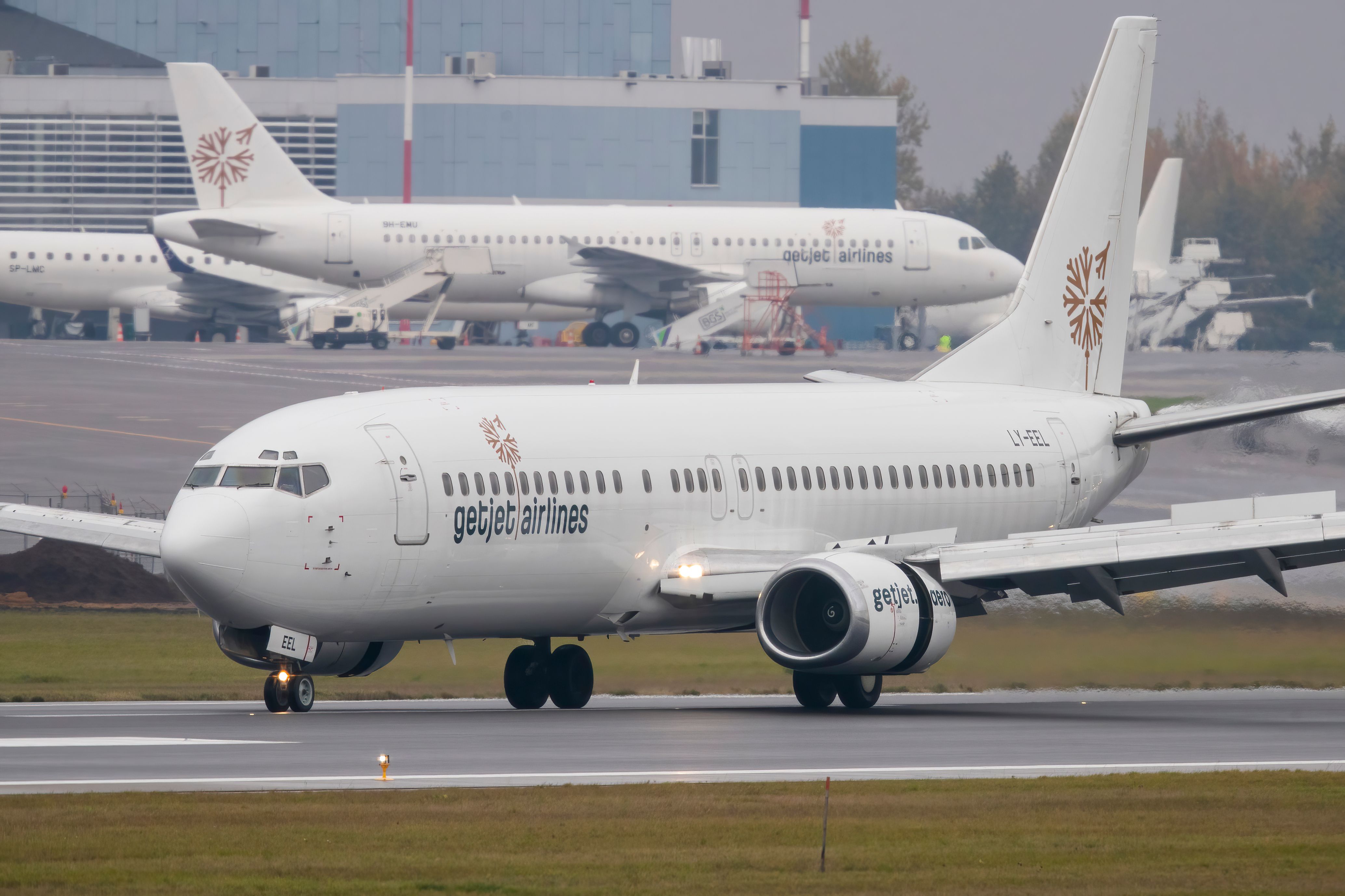 Two GetJet aircraft taxiing