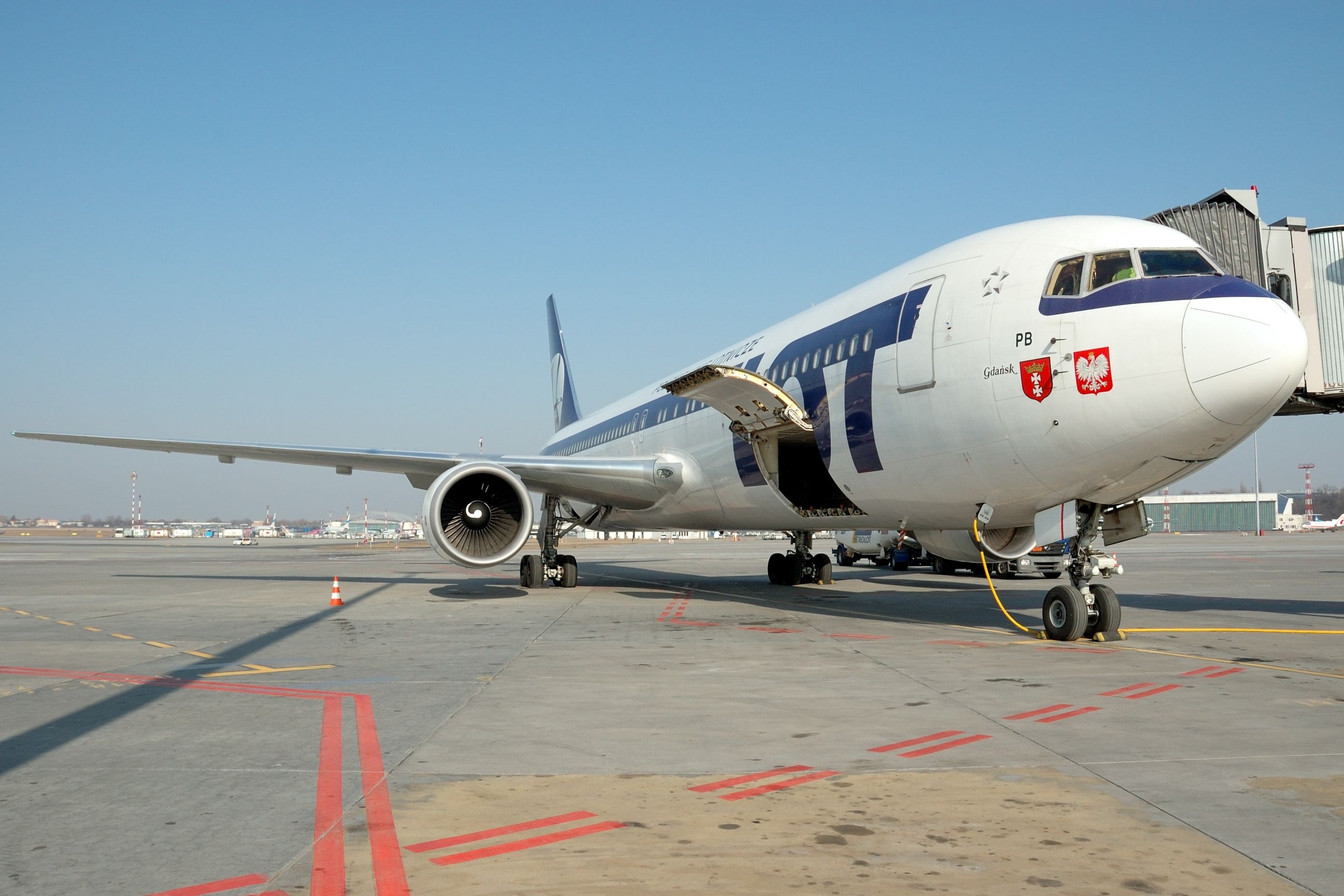 LOT Polish Airlines Boeing 767-300ER Parked In Warsaw