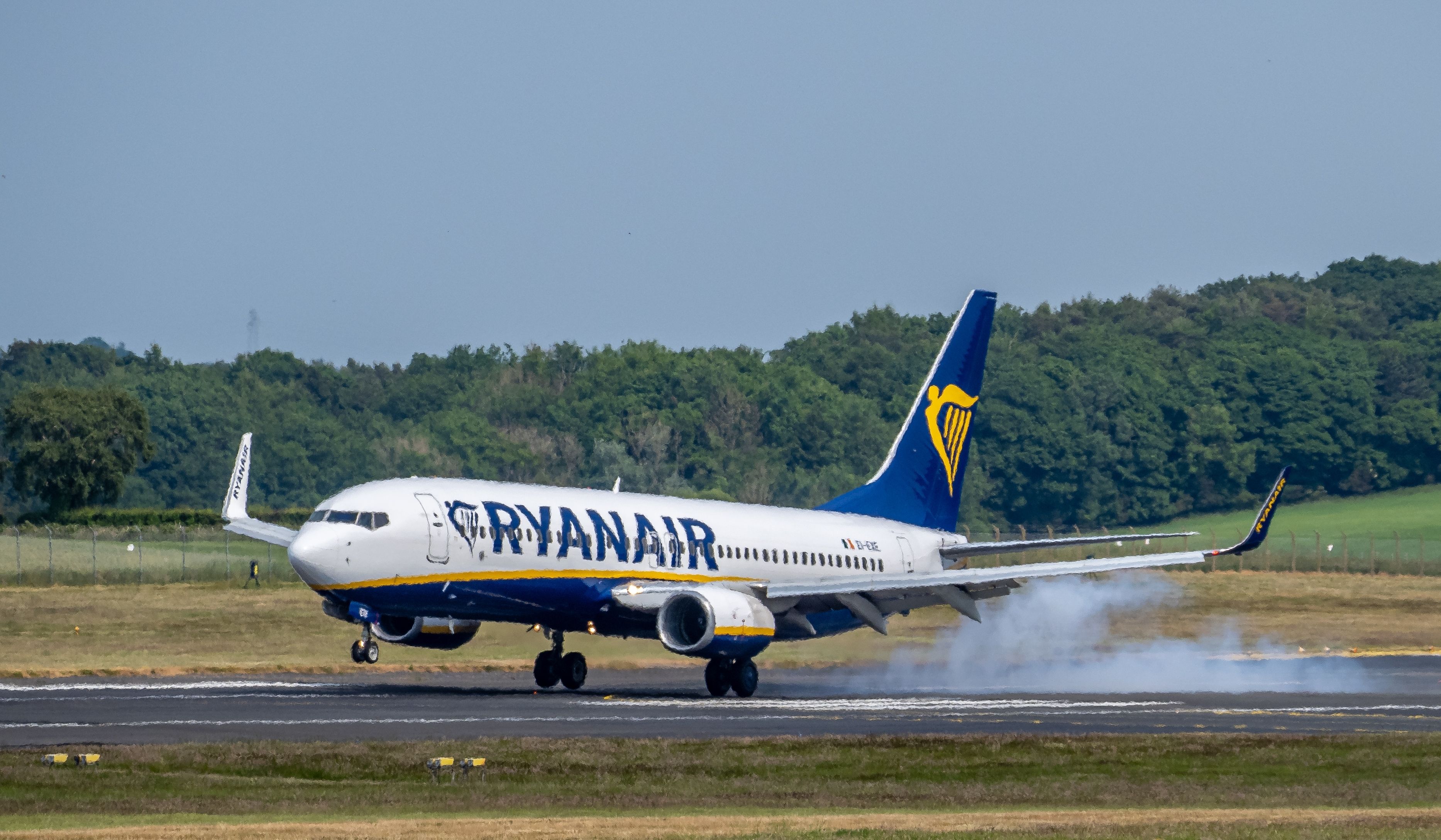 Ryanair Boeing 737 Landing At Glasgow Prestwick Airport