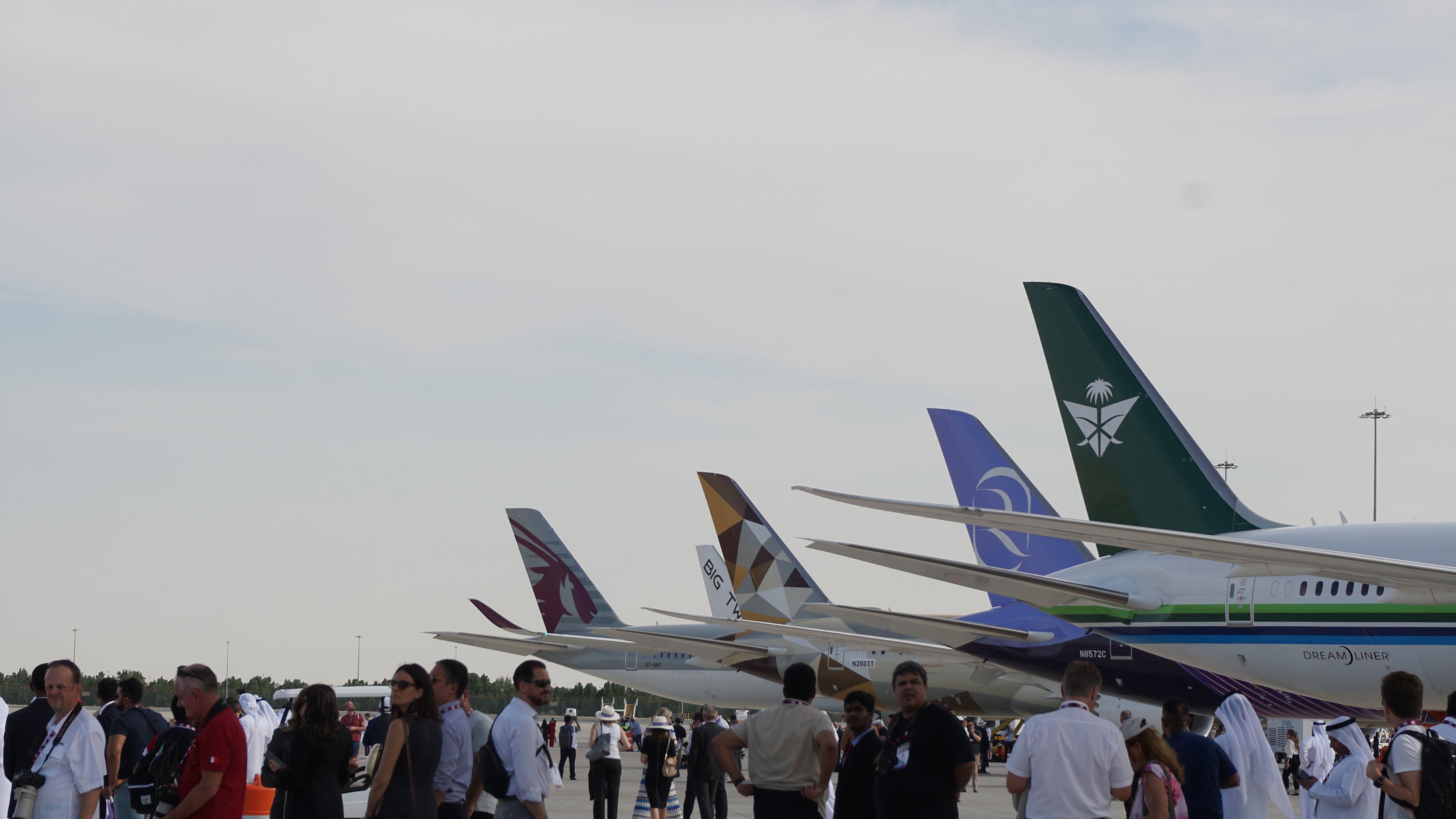 Various airlines at Dubai International Airport 