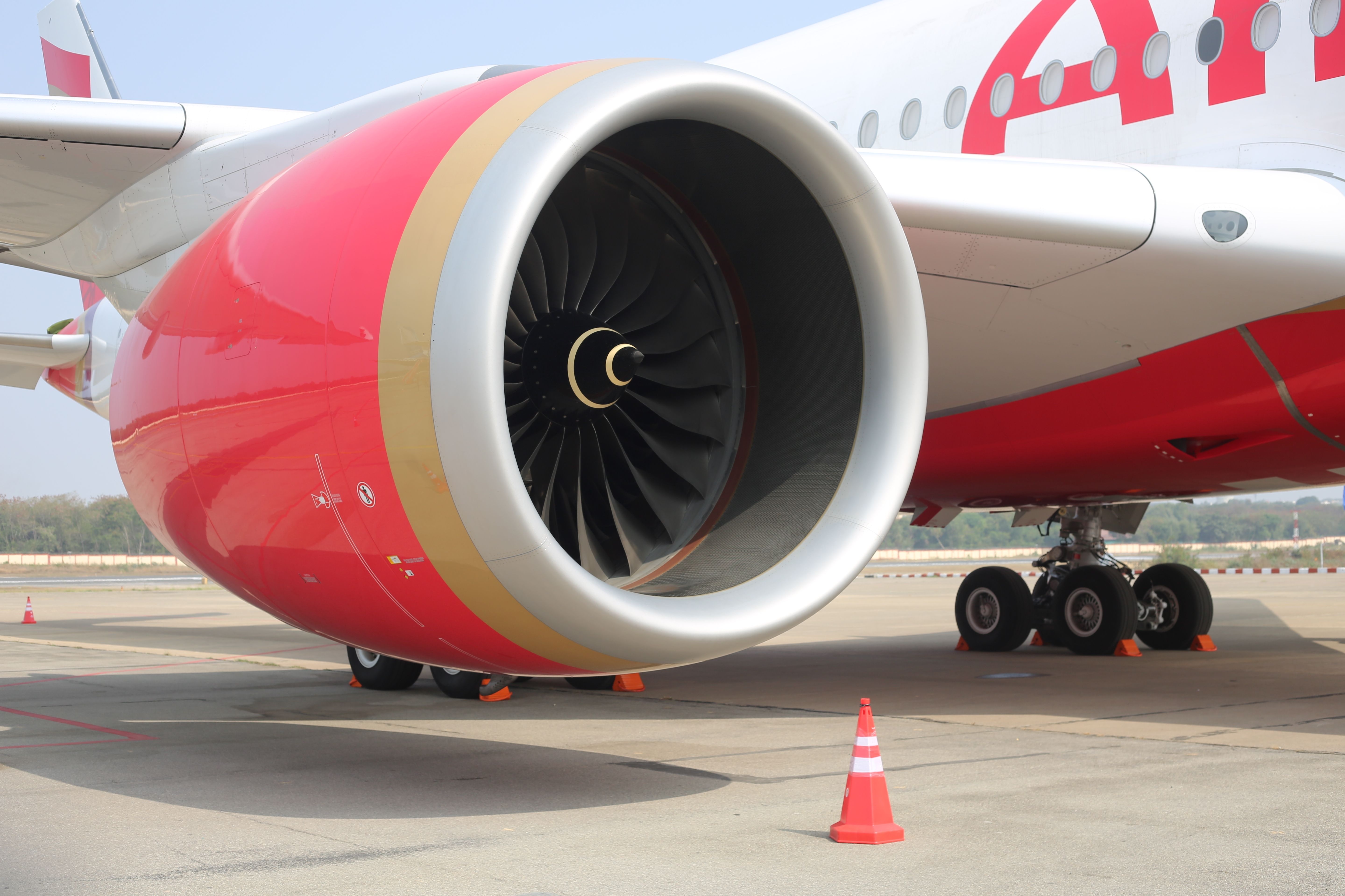 Air India's First A350-900 Rolls-Royce Trent xwb engine displayed at Wings India.