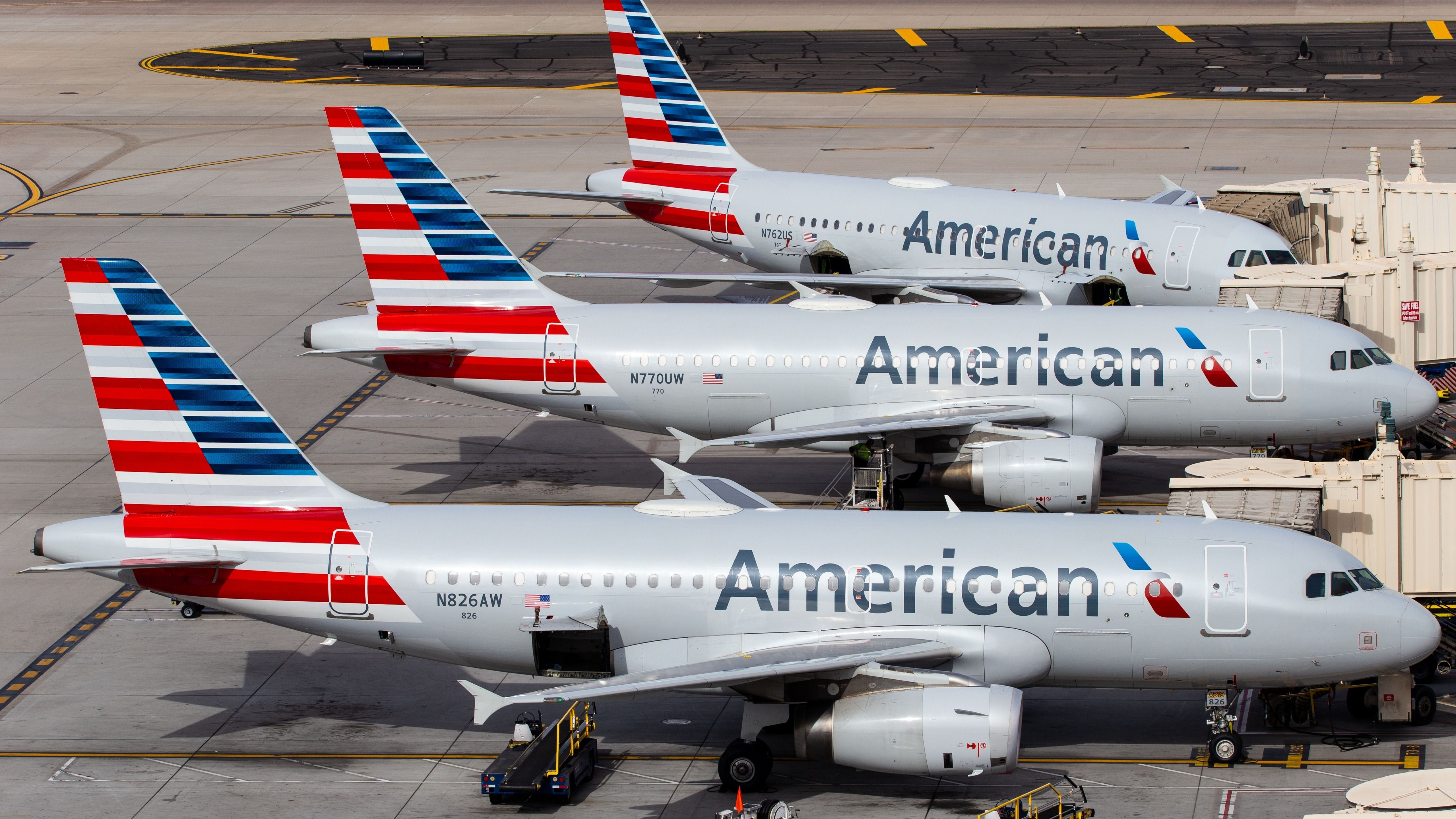 Three American Airlines aircraft