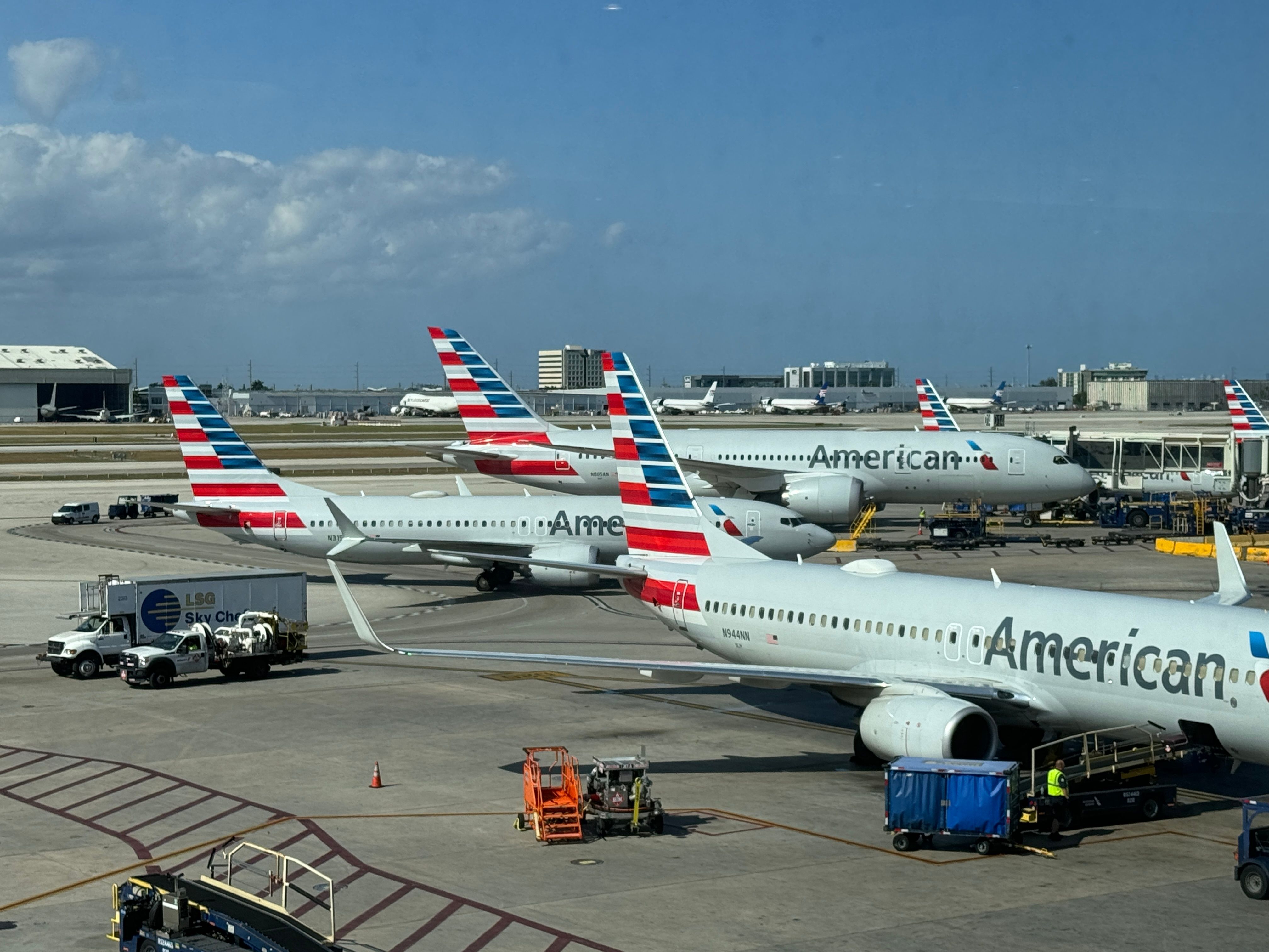 American Airlines aircraft at Miami International Airport. 