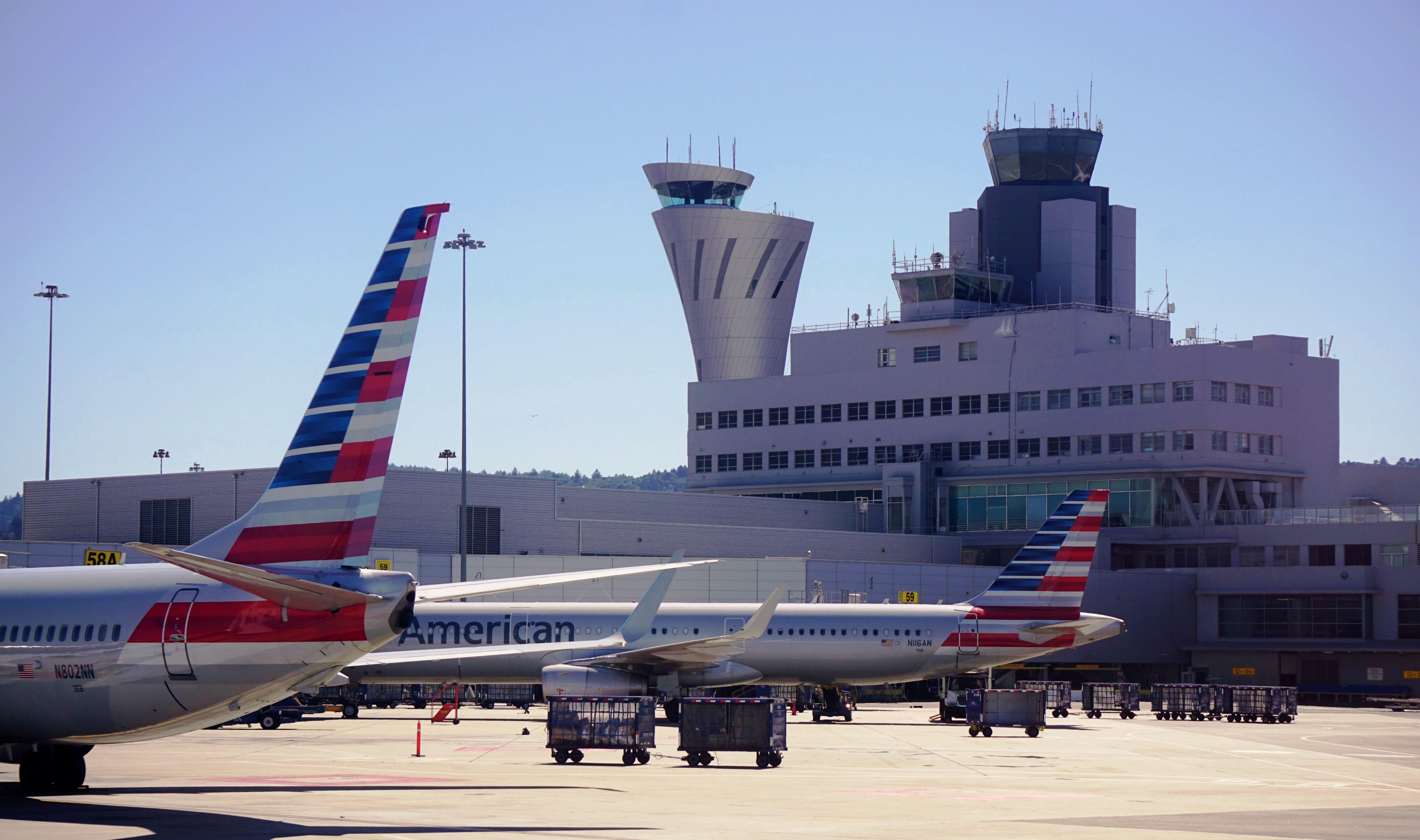 American Airlines planes at San Francisco International Airport.