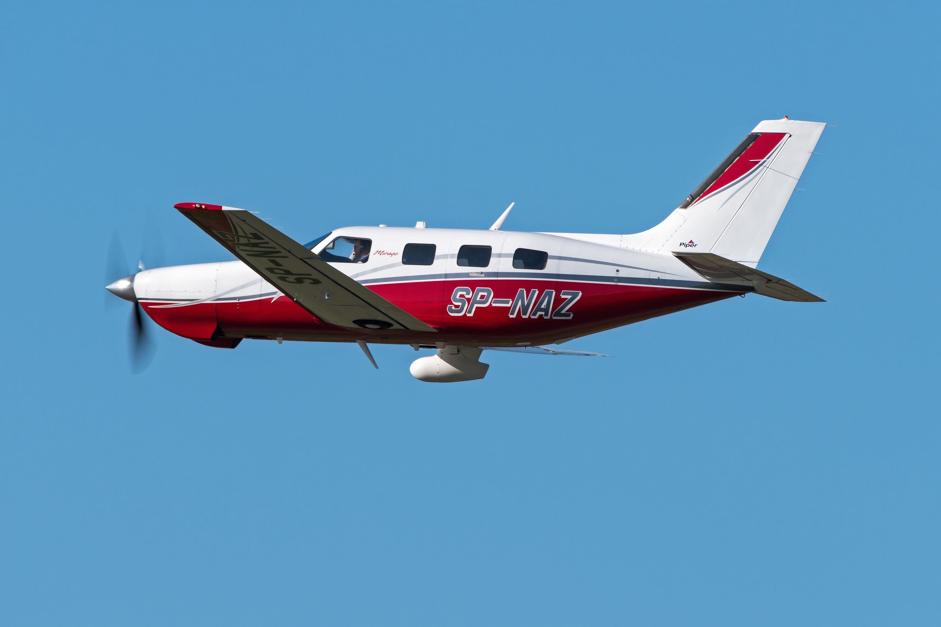 Private Piper PA-46 -350P Malibu Mirage (registration SP-NAZ) at Poznan Lawica Airport