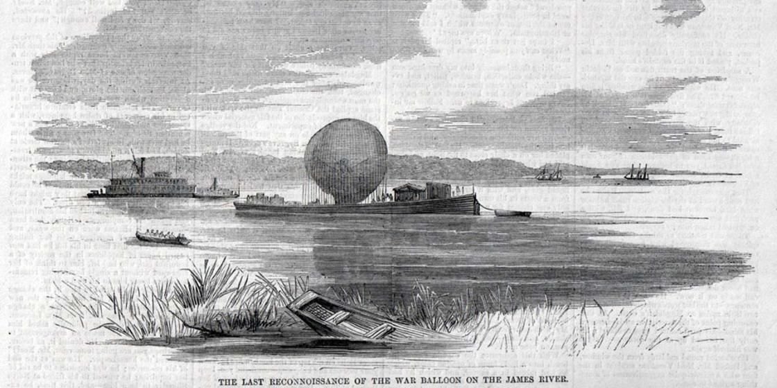 The Last Reconnaissance of the Confederate War Balloon on the James River (Library of Congress)-1