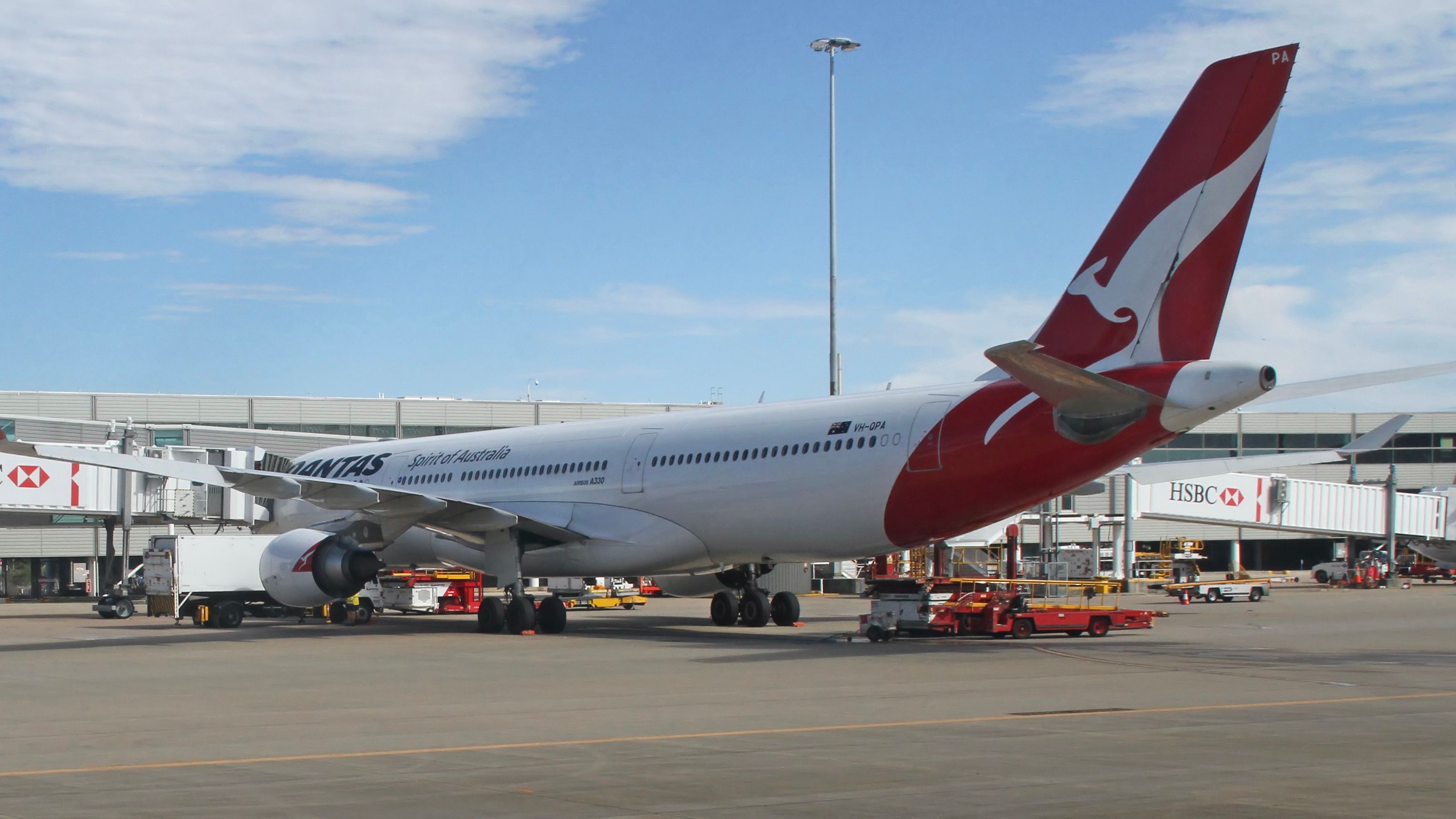 VH-QPA Qantas Airbus A330-303 on ground aircraft involved in incident