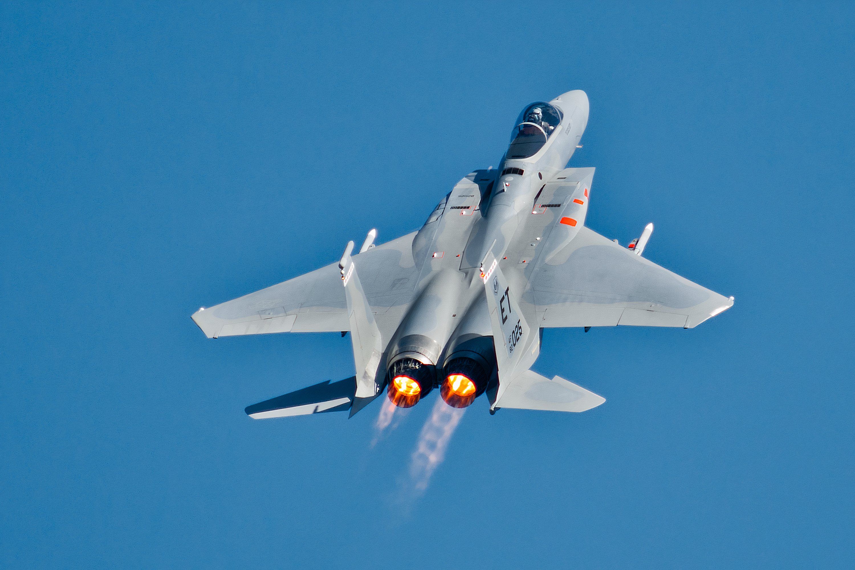 A 40th Flight Test Squadron F-15 Eagle soars upon takeoff for a morning sortie Oct. 23, 2014, at Eglin Air Force Base, Fla. 