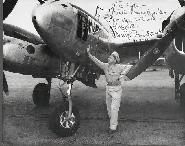 %22Marge%22 adorns Richard Bong's P-38