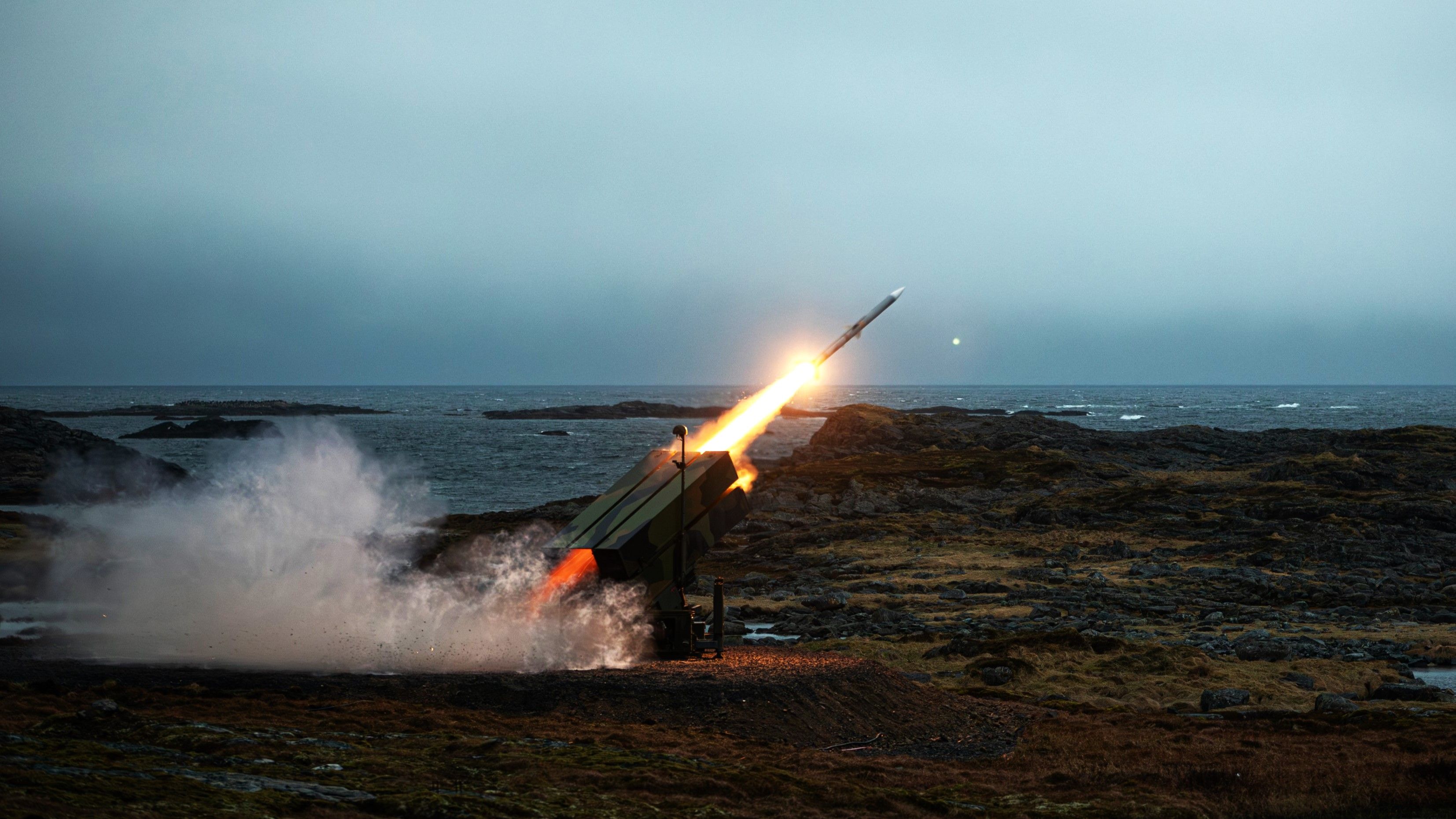 7795422 - Norwegian Army NASAMS launch during exercise Formidable Shield 2023 [Image 1 of 3]