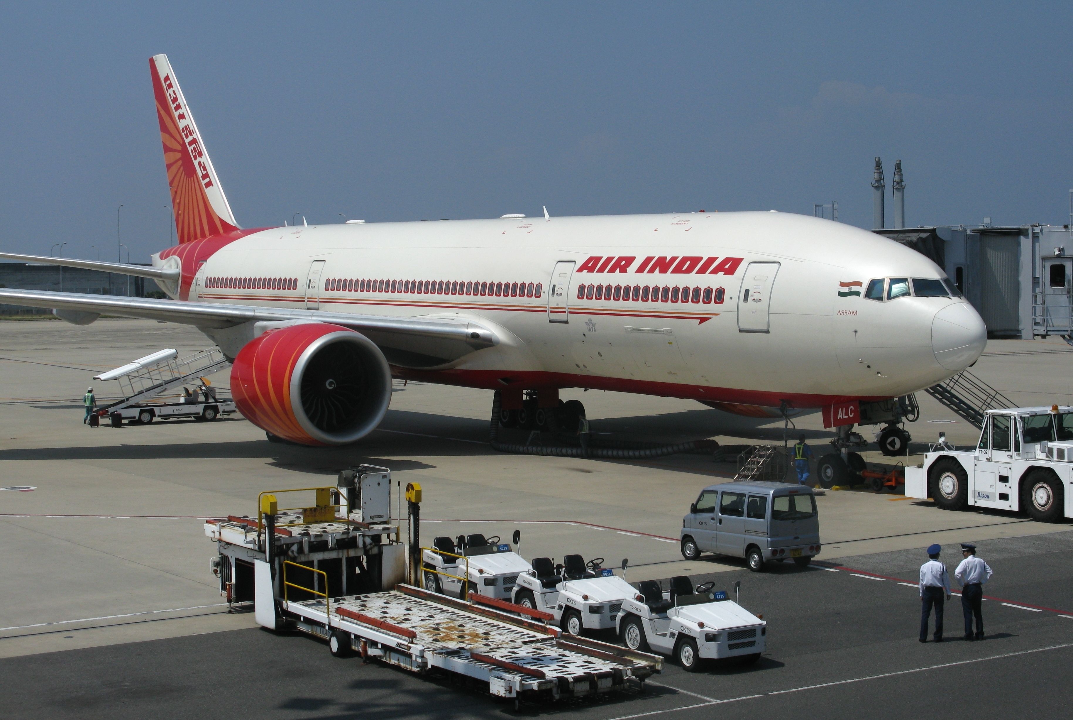 Air India Boeing 777-200LR in Kansai, Japan shutterstock_2464499593