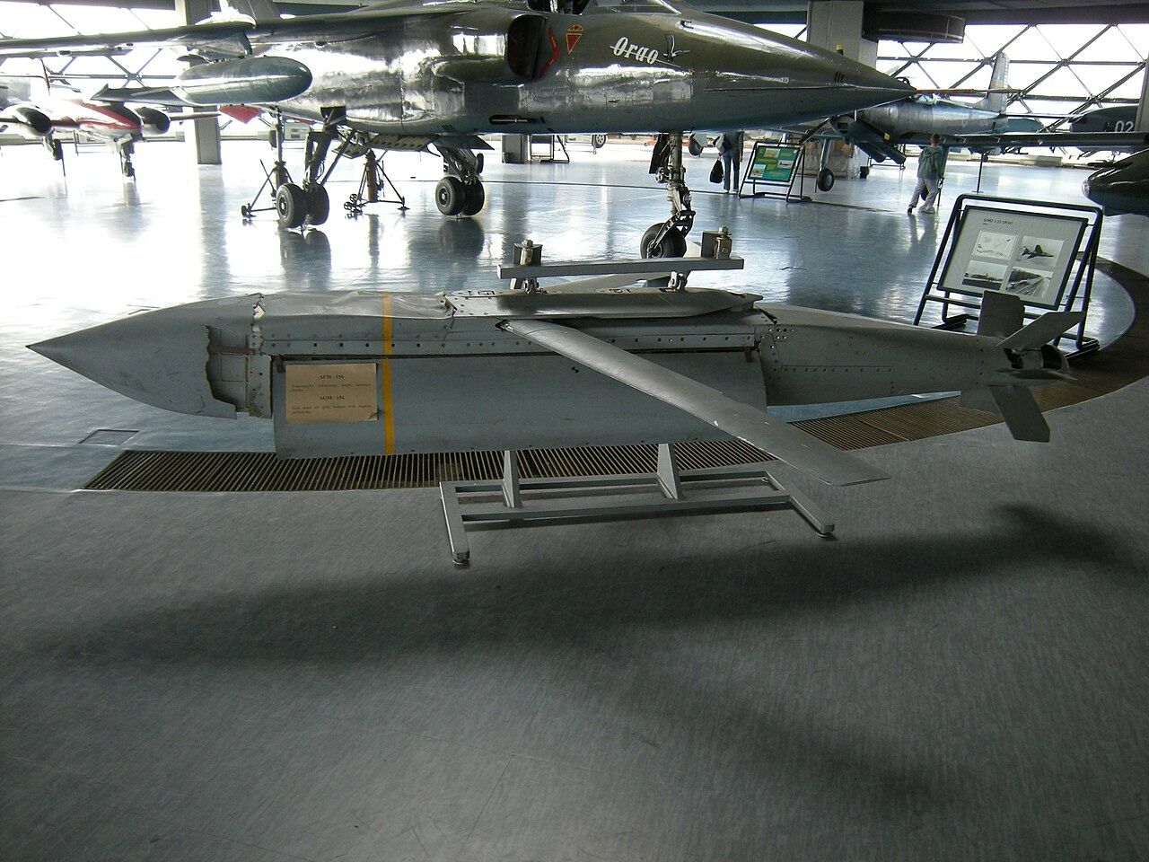 An expended sub-munition AGM-154 JSOW used during Operation Allied Force on display at the Belgrade Aviation Museum in Serbia