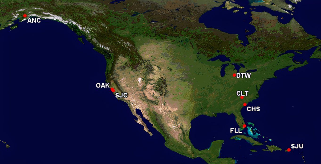 BA's cut US airports since 1990