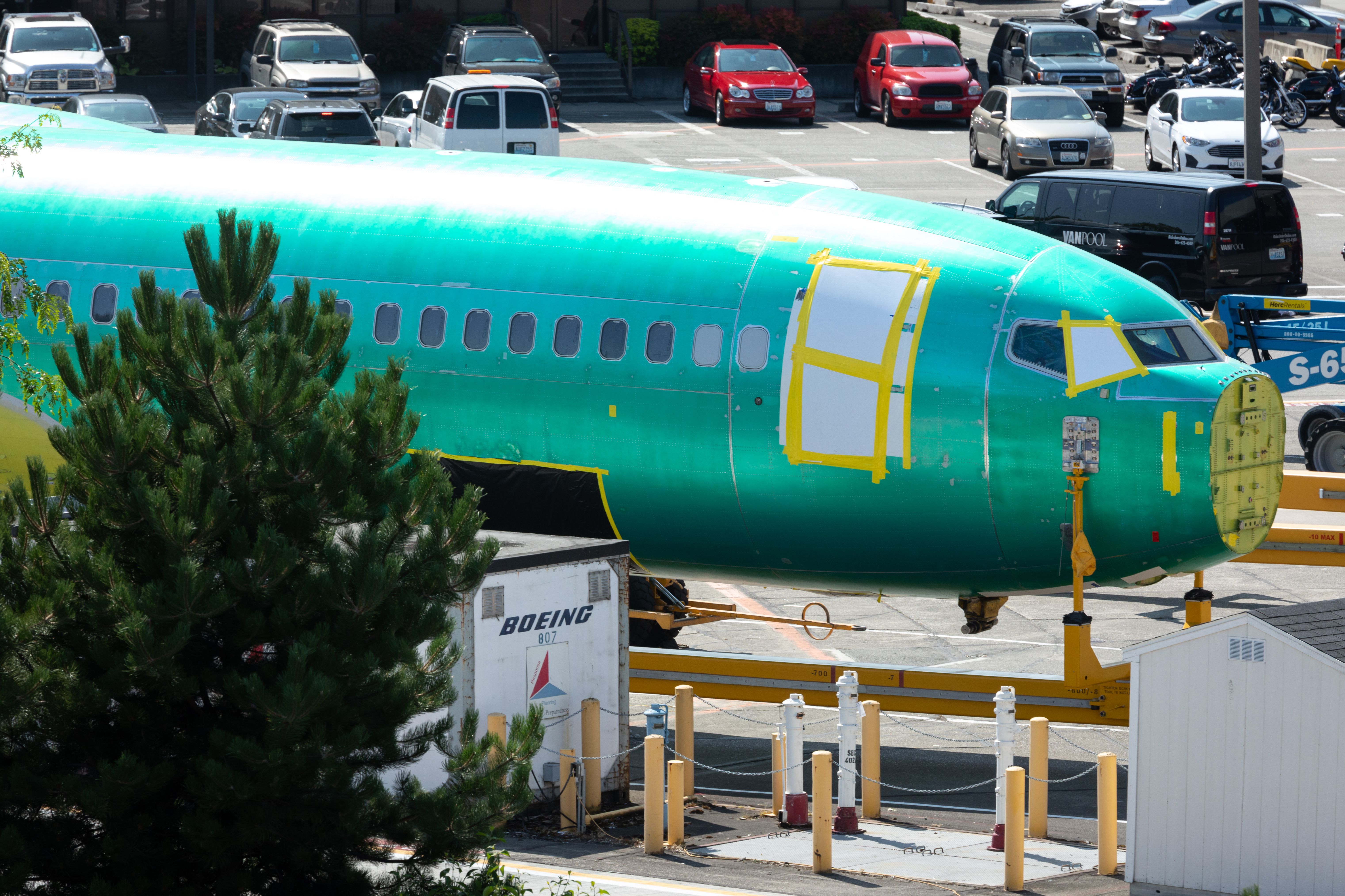 Boeing 737 fuselage being transported to Renton, Washington shutterstock_1468457417