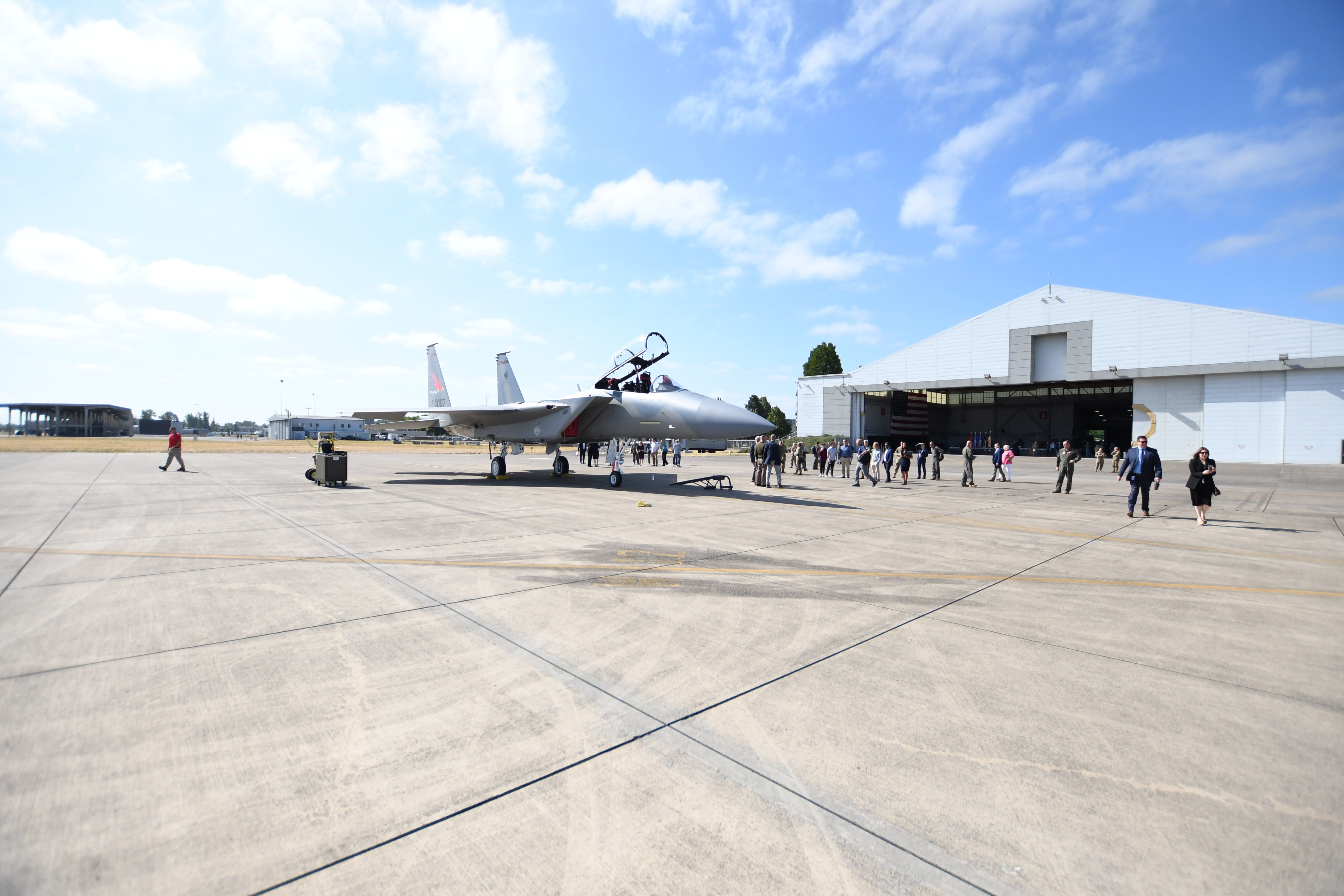 F-15EX In Front of Rosenbaum Hangar