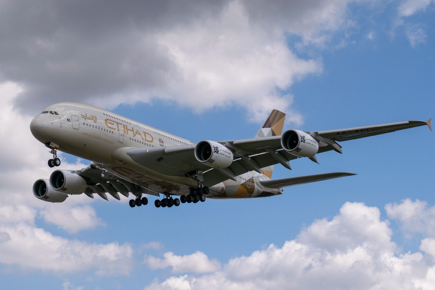 Etihad A380 flying