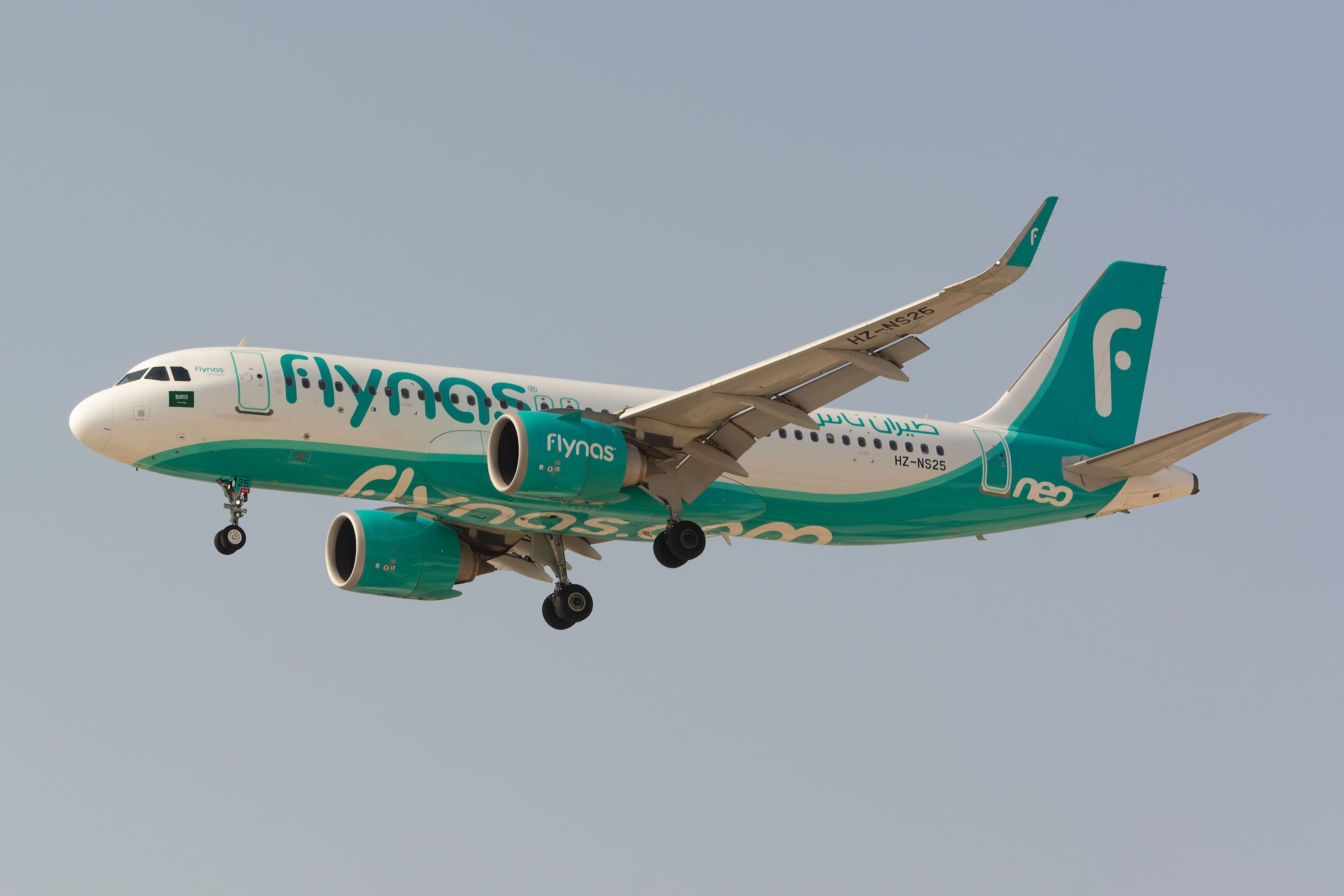 flynas Airbus A320neo landing shutterstock_2334322073