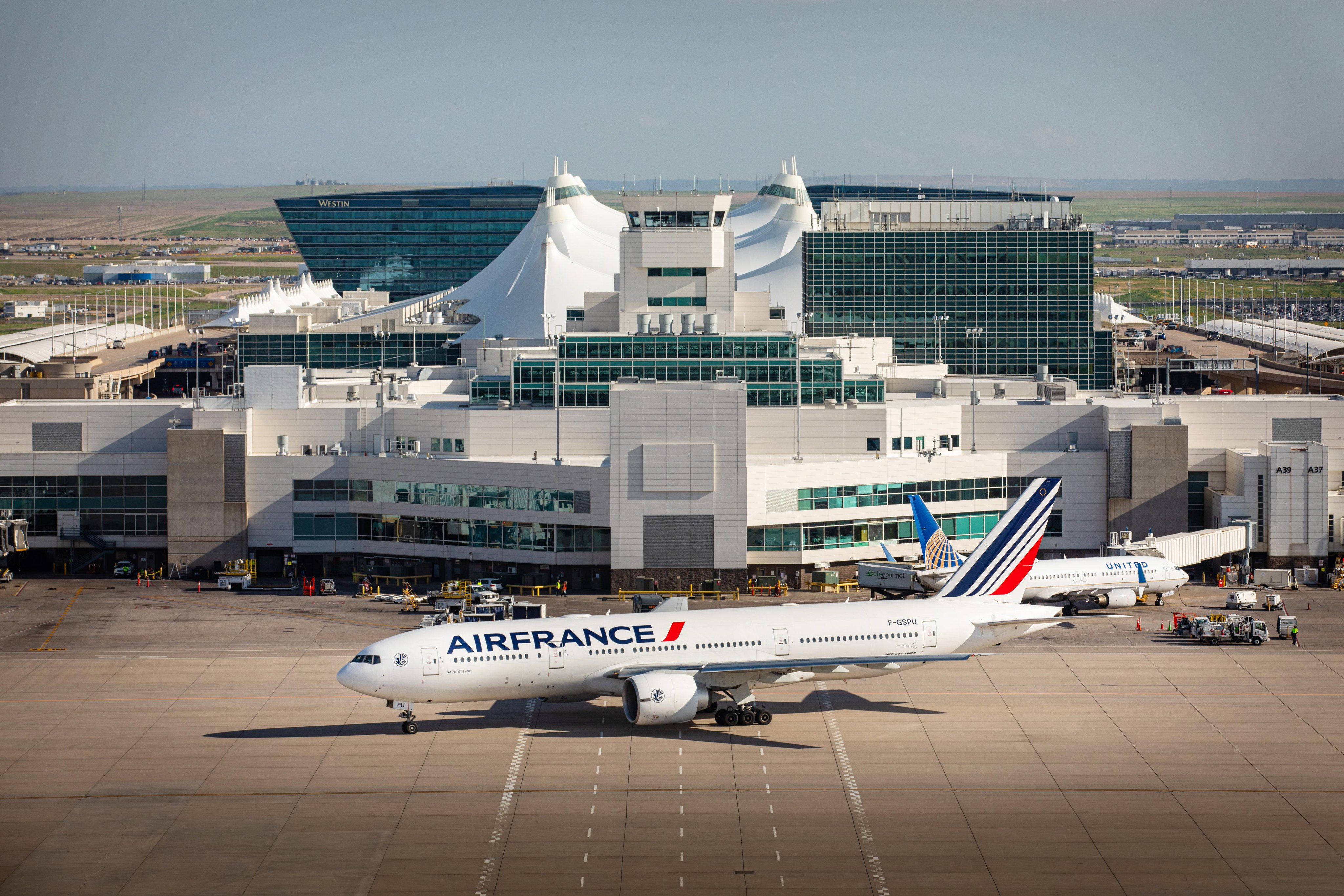 Air France Boeing 777-200ER at Denver International Airport. 