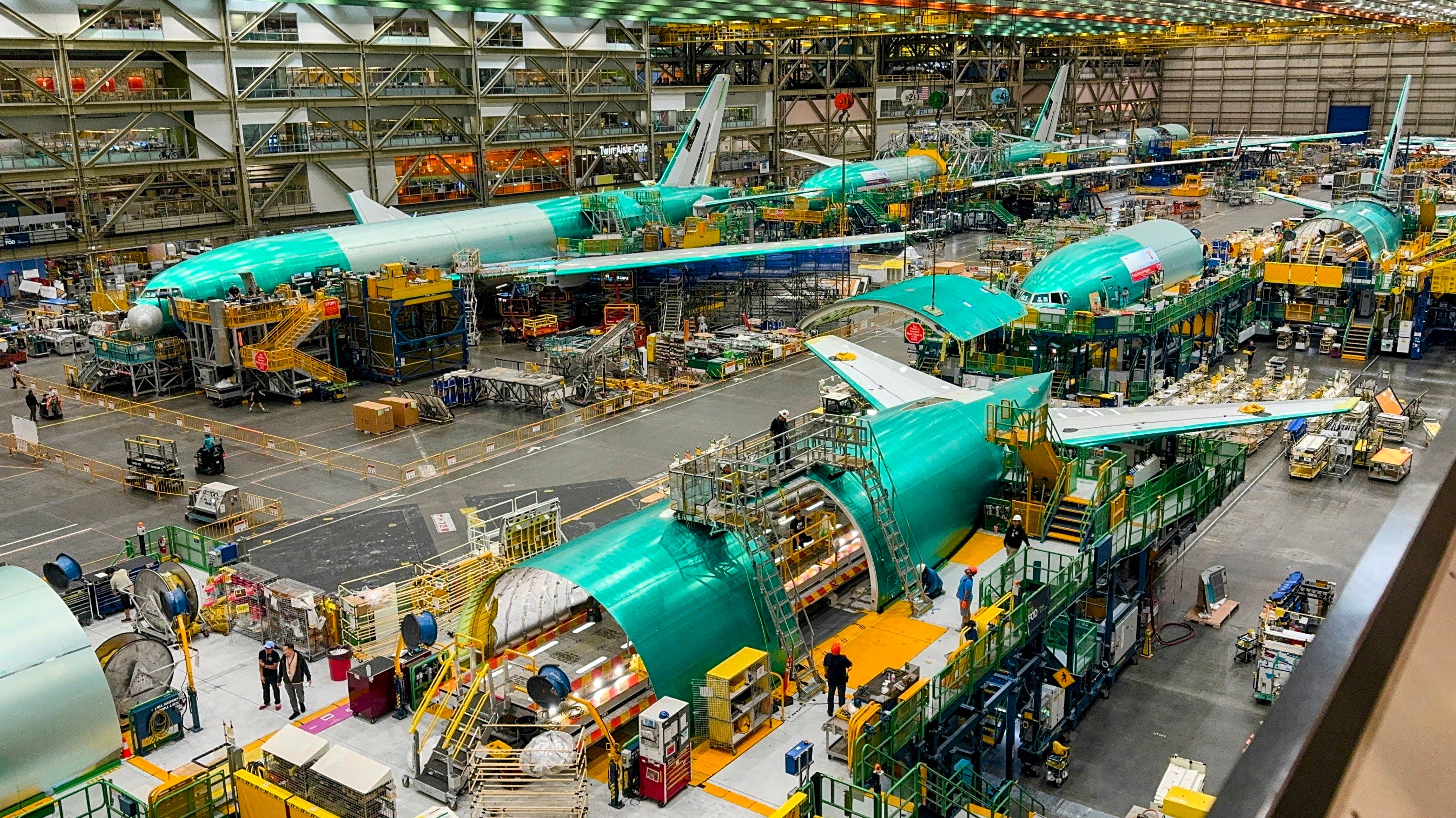 Boeing 777 aircraft in production at Boeing's Everett Facility in Washington