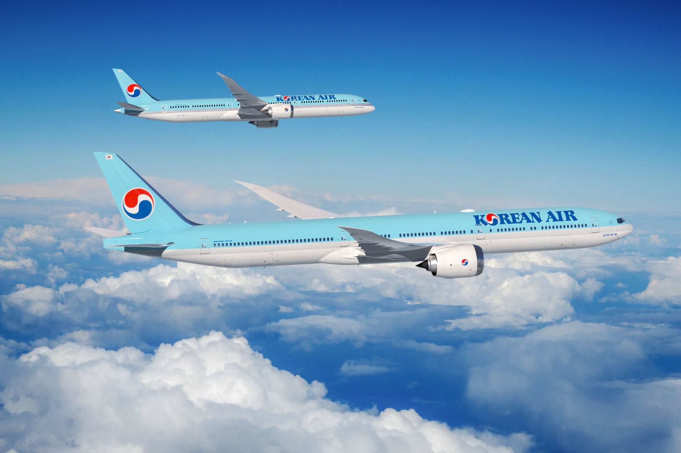 Korean Air Boeing 777X and 787-10 render