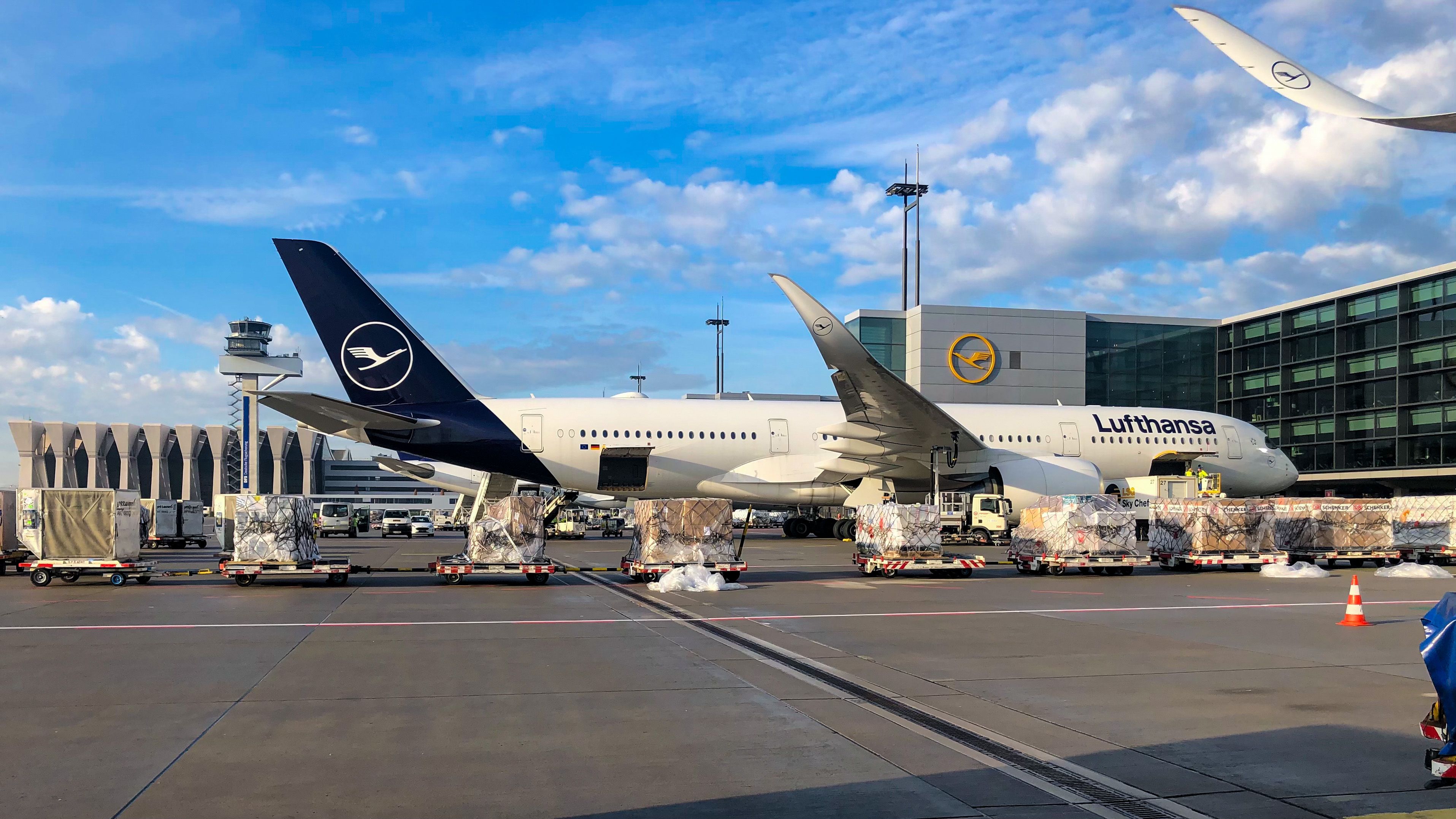 Lufthansa Airbus A350 at FRA shutterstock_1854578626