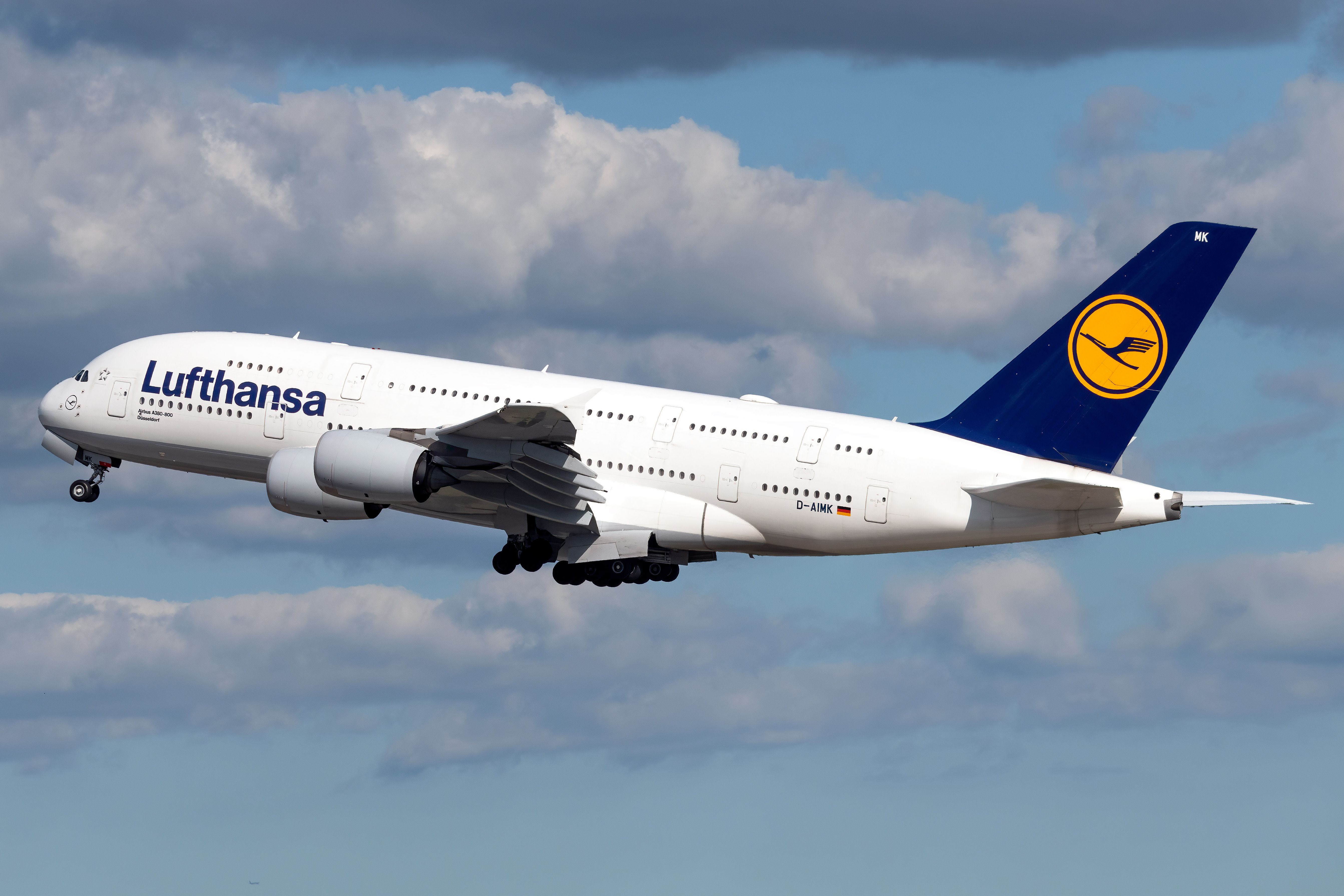 Lufthansa Airbus A380 flying