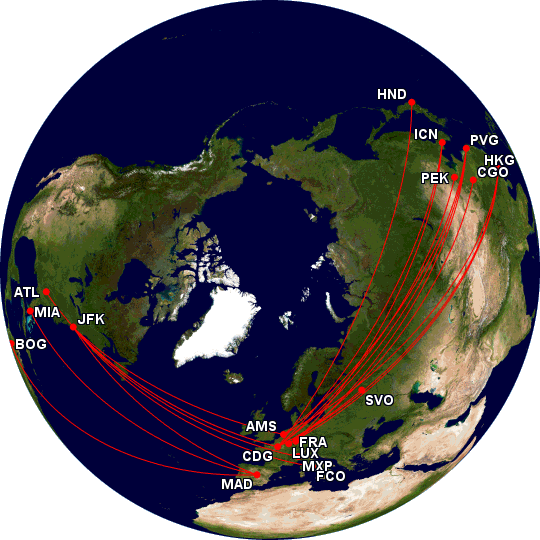 Map of the top 20 polluting EU routes non-CO2