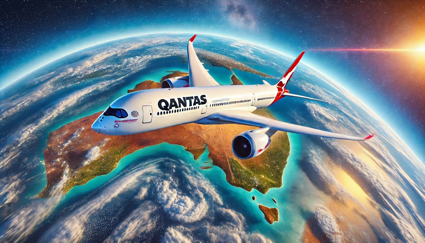 Qantas A350 over Australia