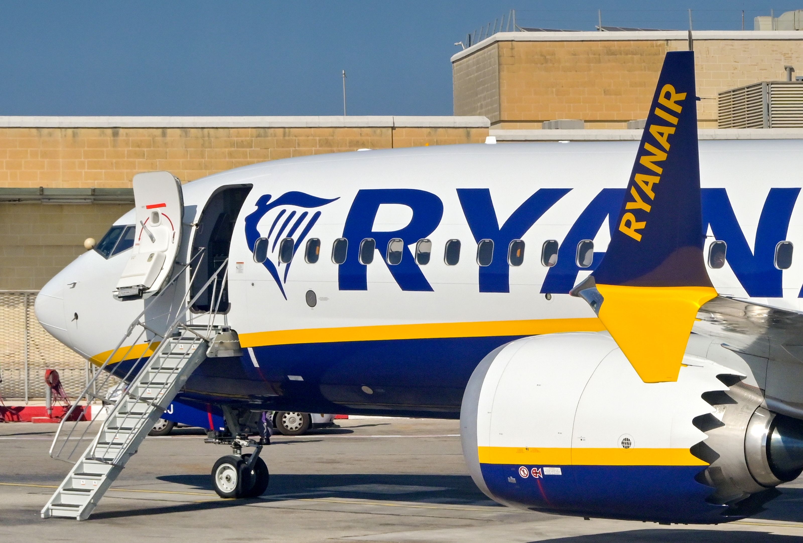 Ryanair Boeing 737 MAX at MLA shutterstock_2346845553